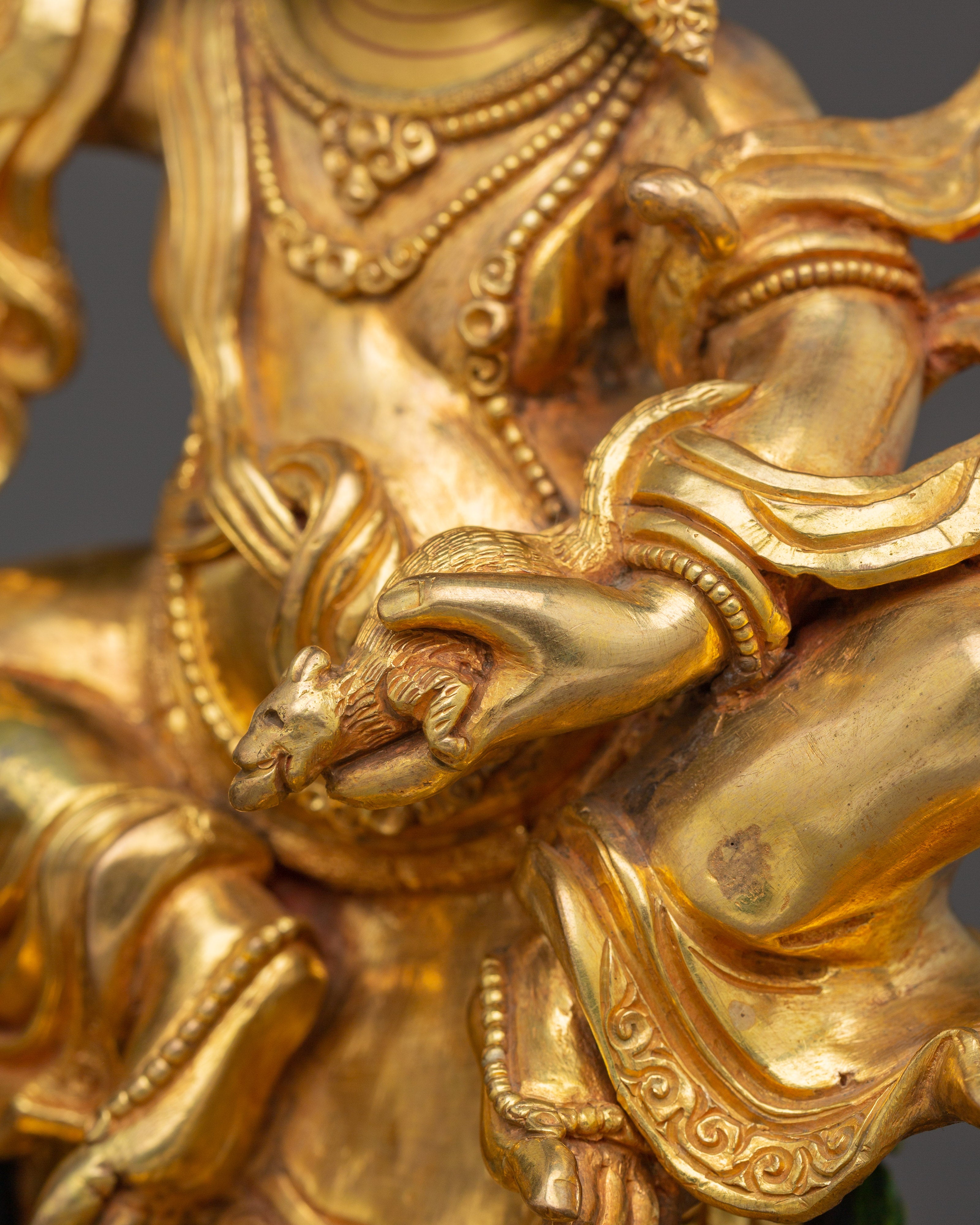 White Dzambhala Statue: The Radiant Lord of Abundance