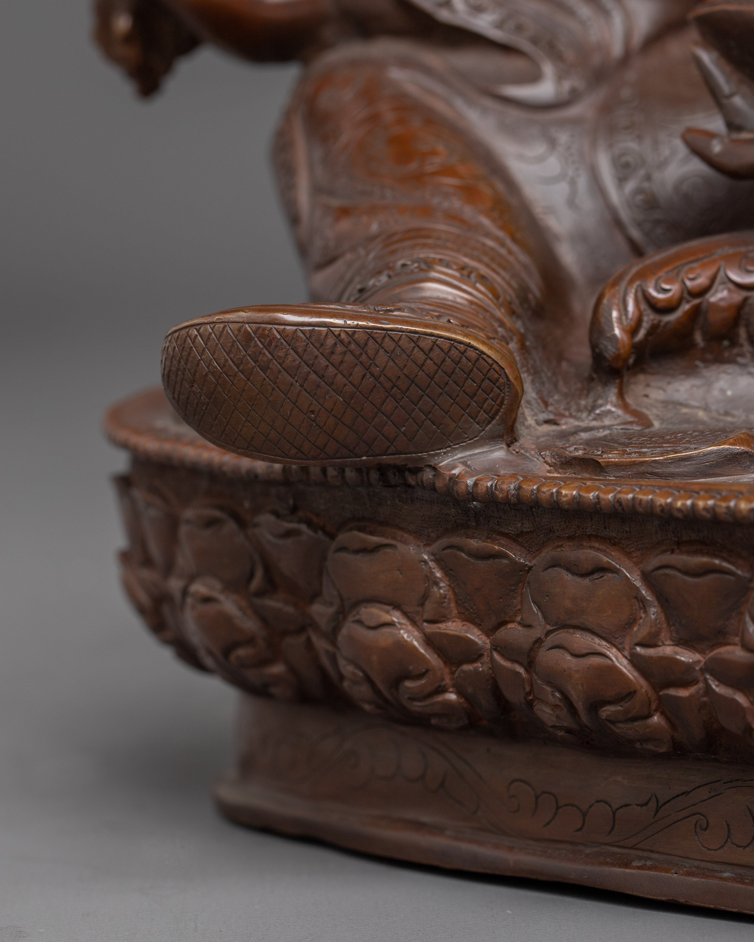 Oxidized Copper Statue of Guru Rinpoche