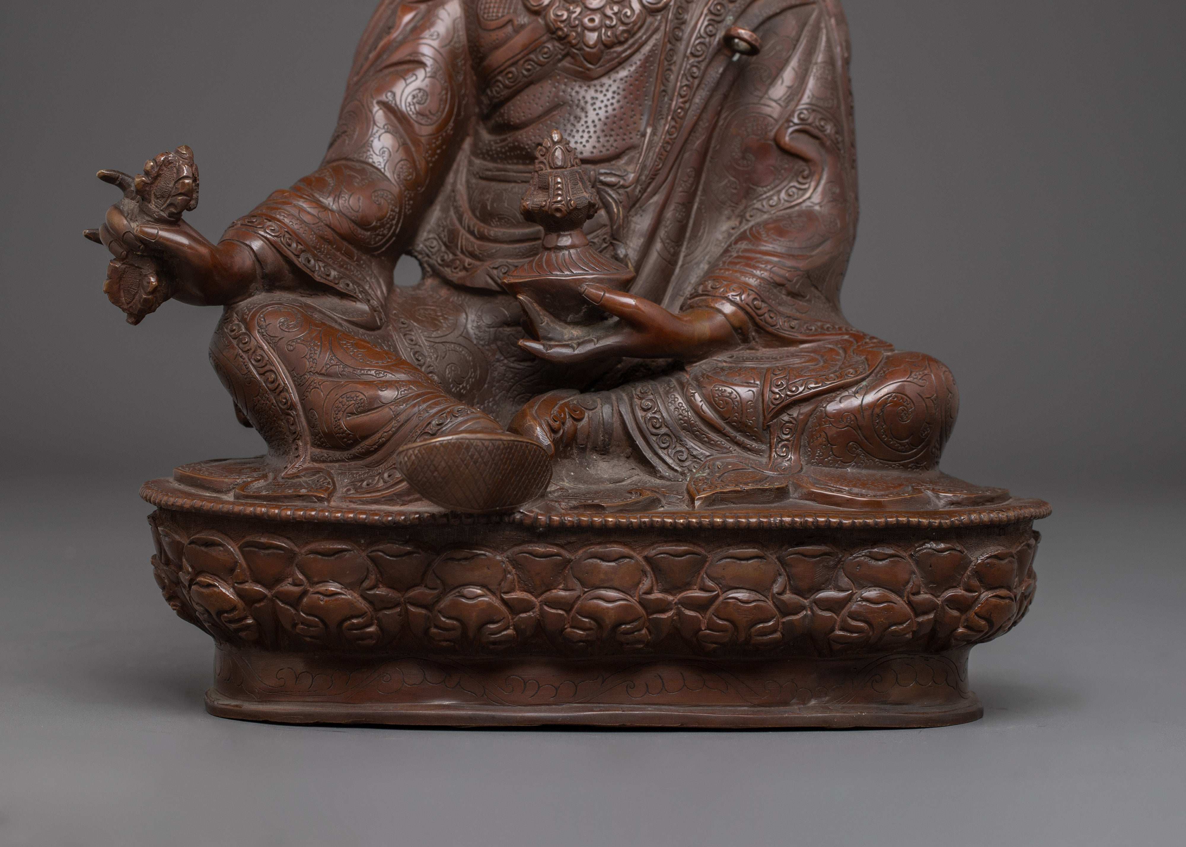 Oxidized Copper Statue of Guru Rinpoche