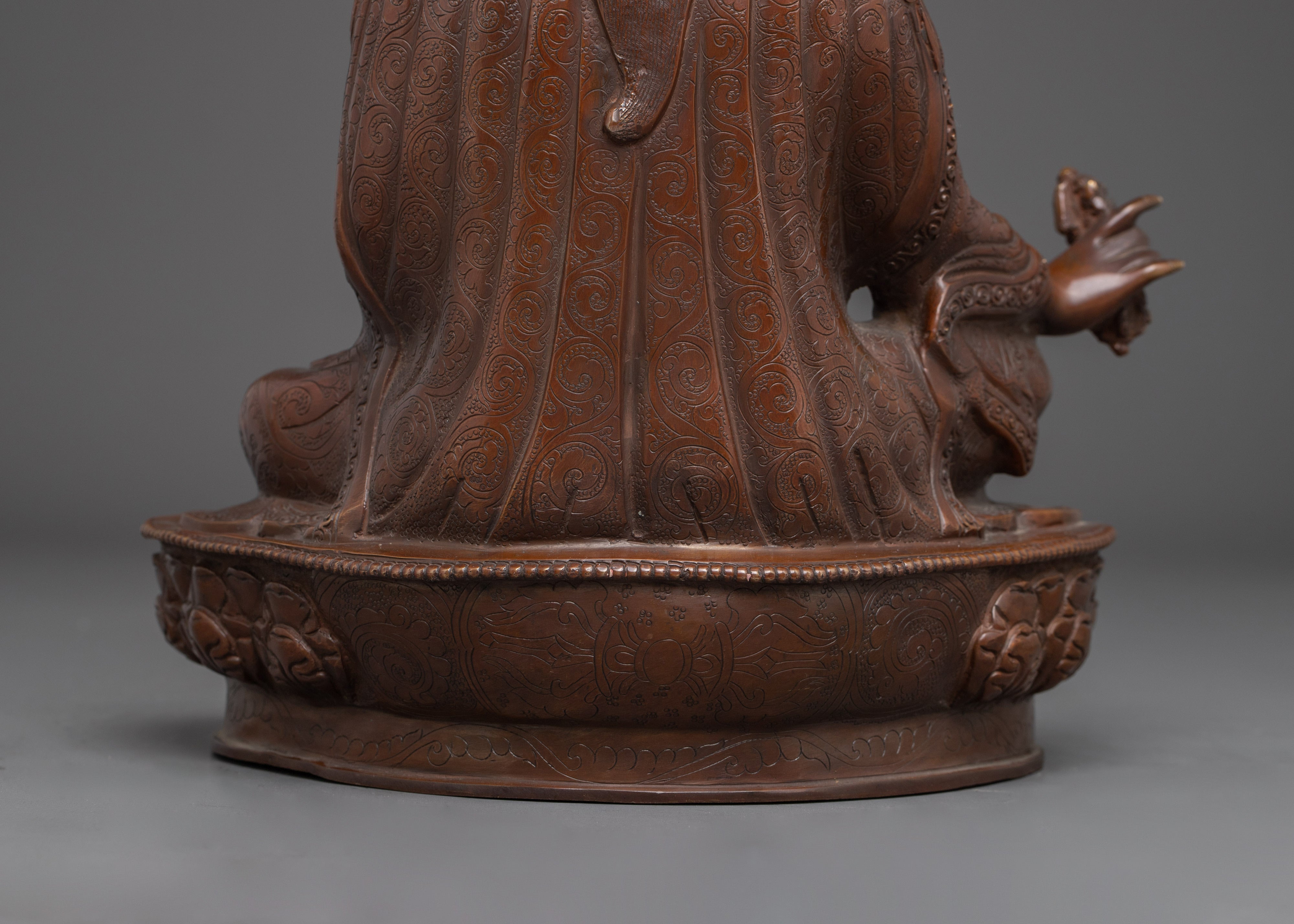 Oxidized Copper Statue of Guru Rinpoche