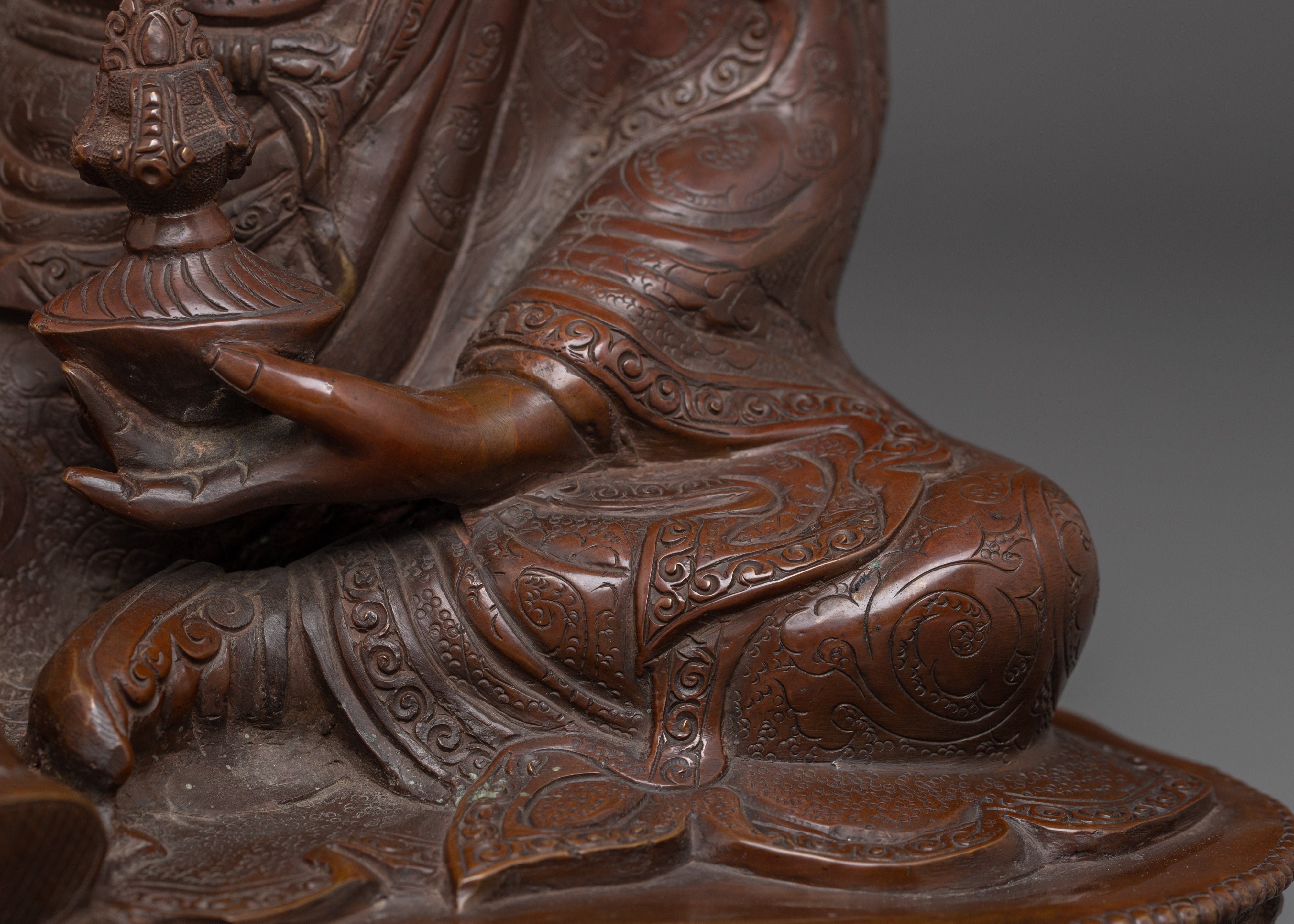 Oxidized Copper Statue of Guru Rinpoche