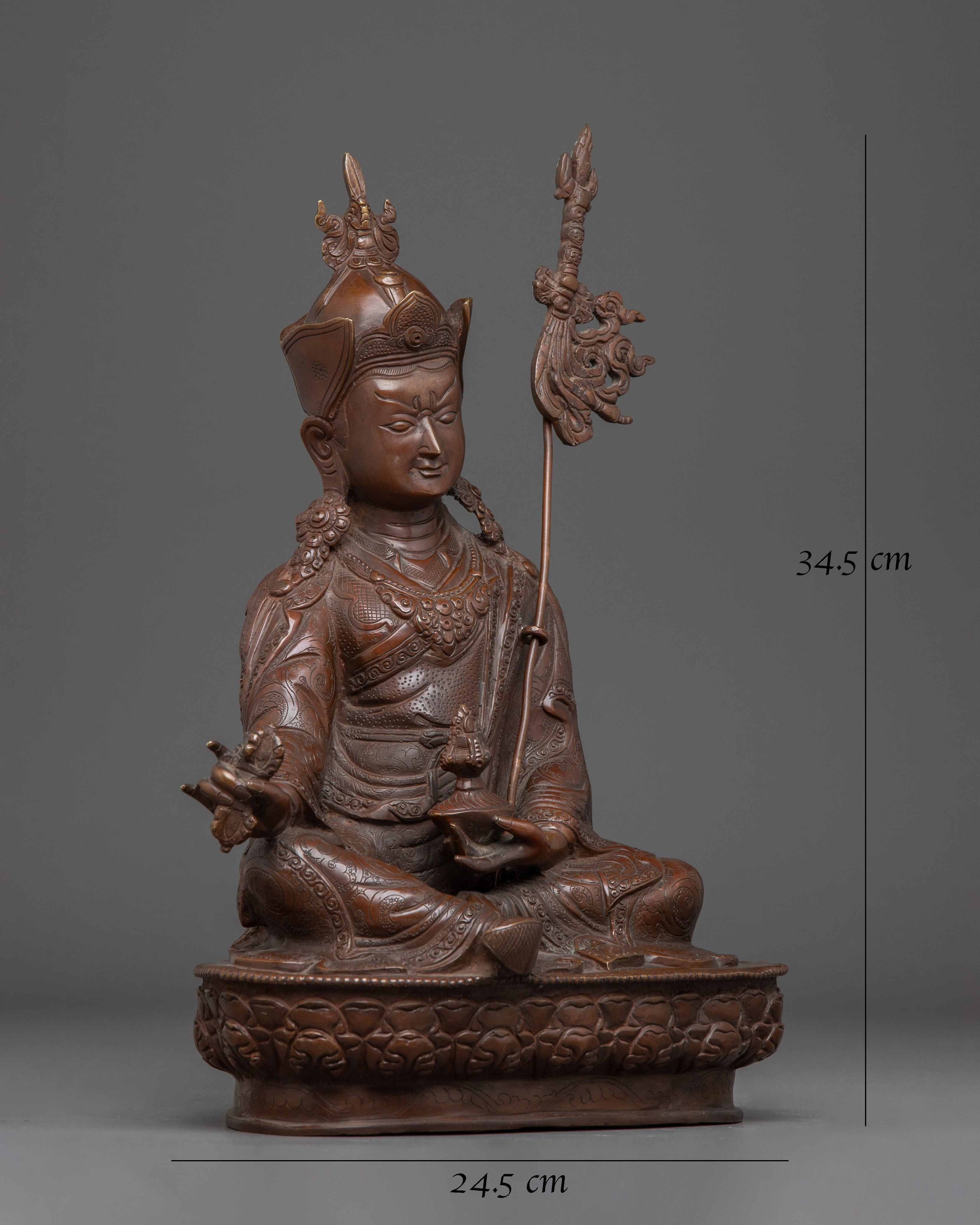 Oxidized Copper Statue of Guru Rinpoche