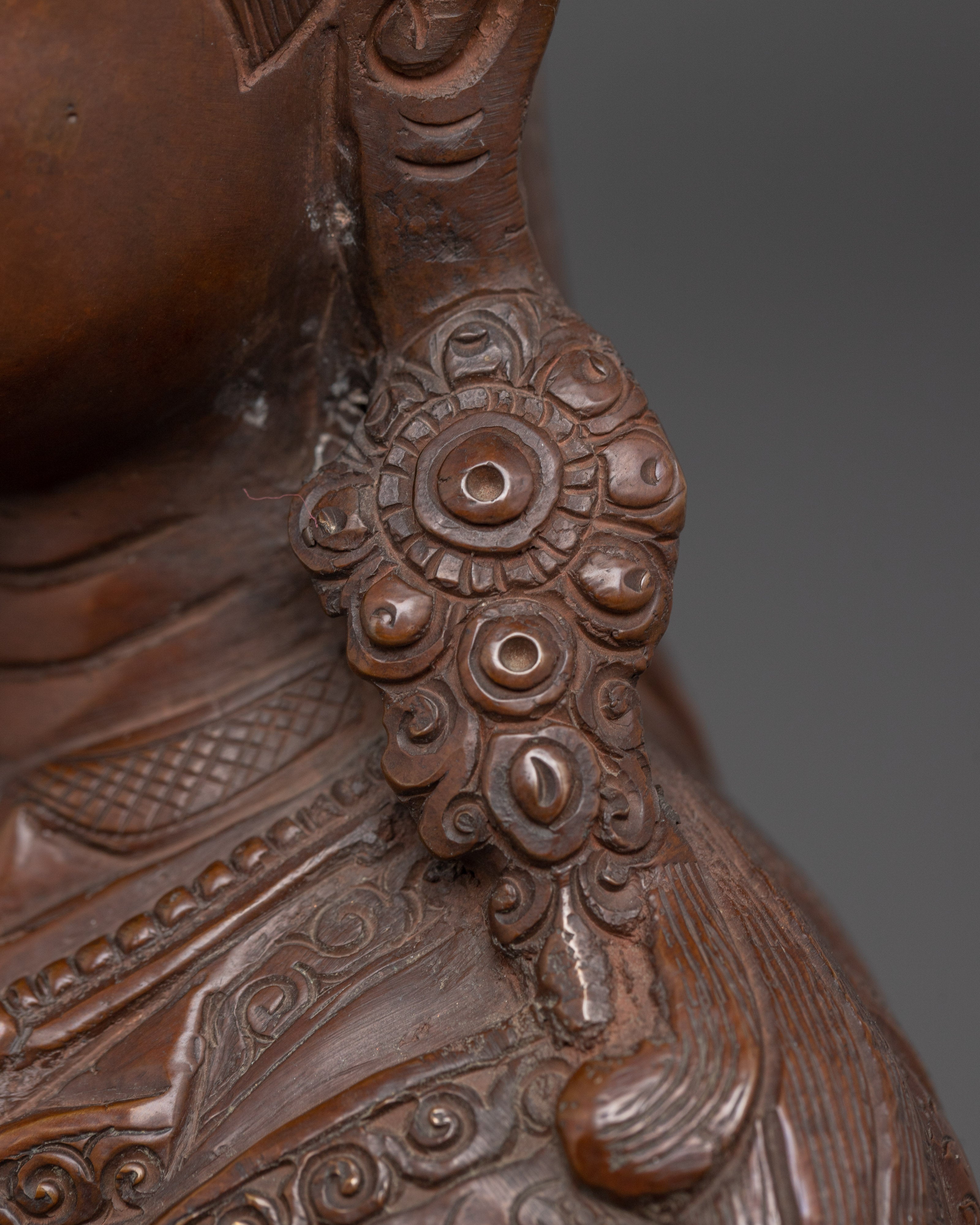 Oxidized Copper Statue of Guru Rinpoche