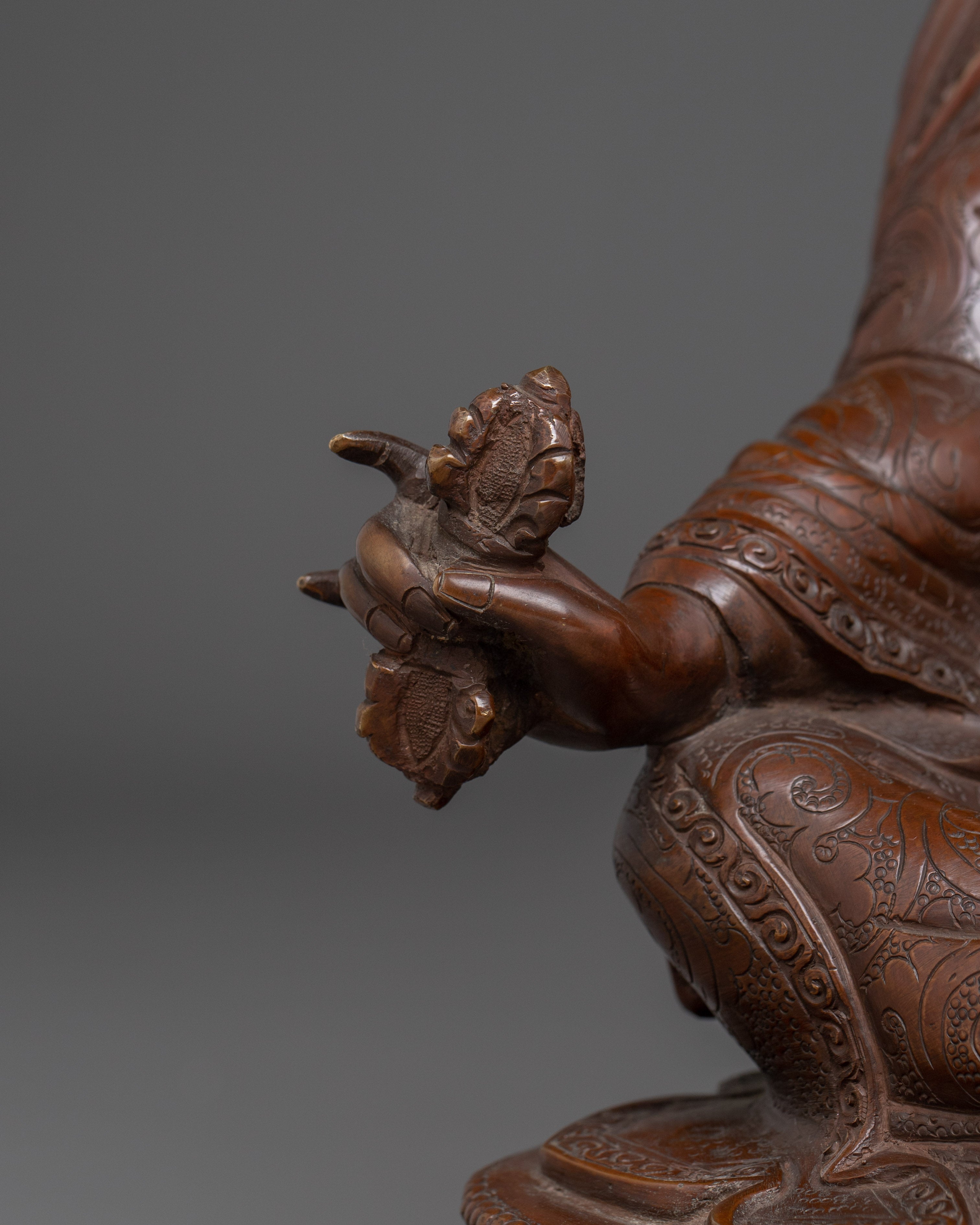 Oxidized Copper Statue of Guru Rinpoche