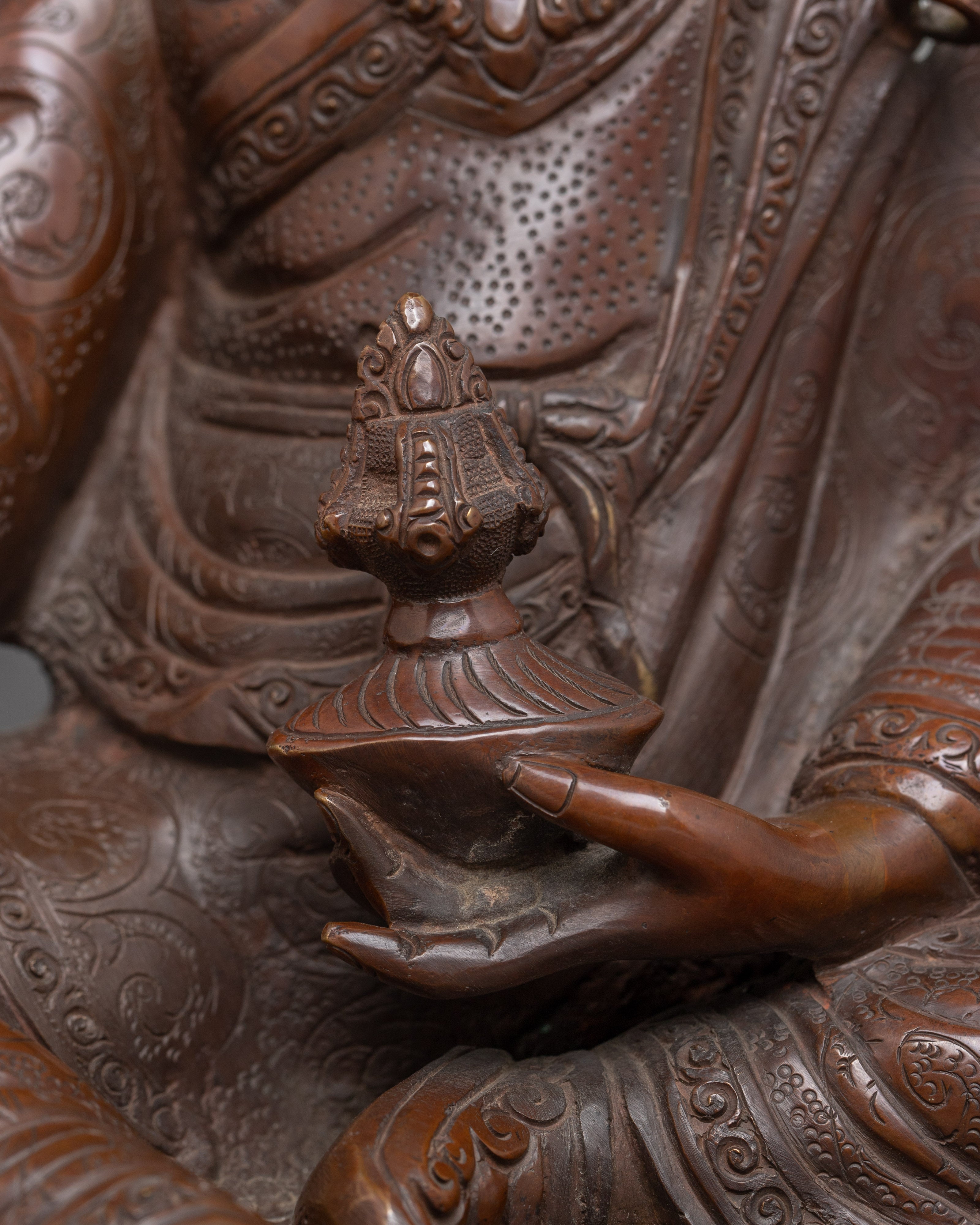 Oxidized Copper Statue of Guru Rinpoche