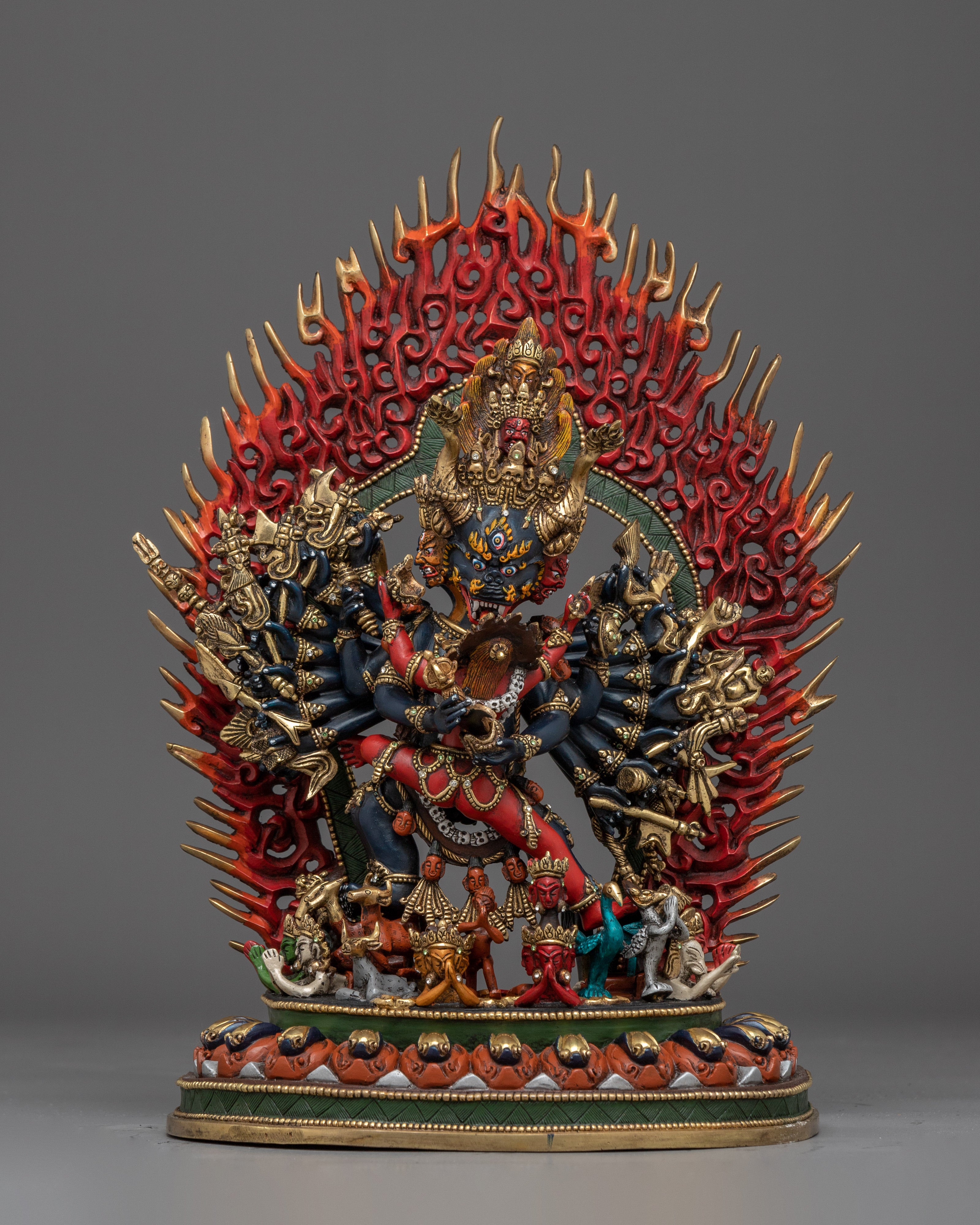 Tibetan Protector Deity Yamantaka Sculpture | Traditional Artwork