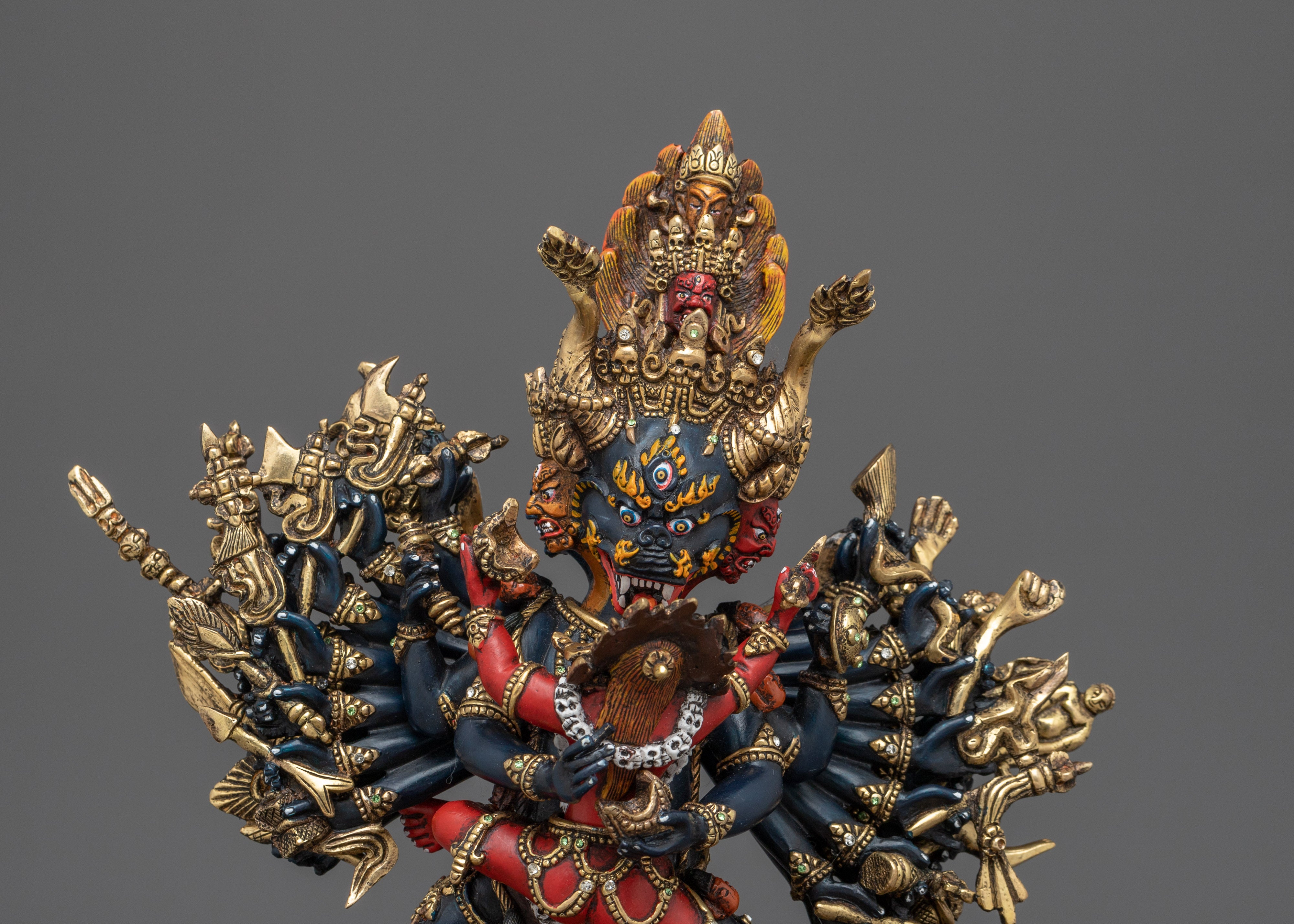 Tibetan Protector Deity Yamantaka Sculpture | Traditional Artwork