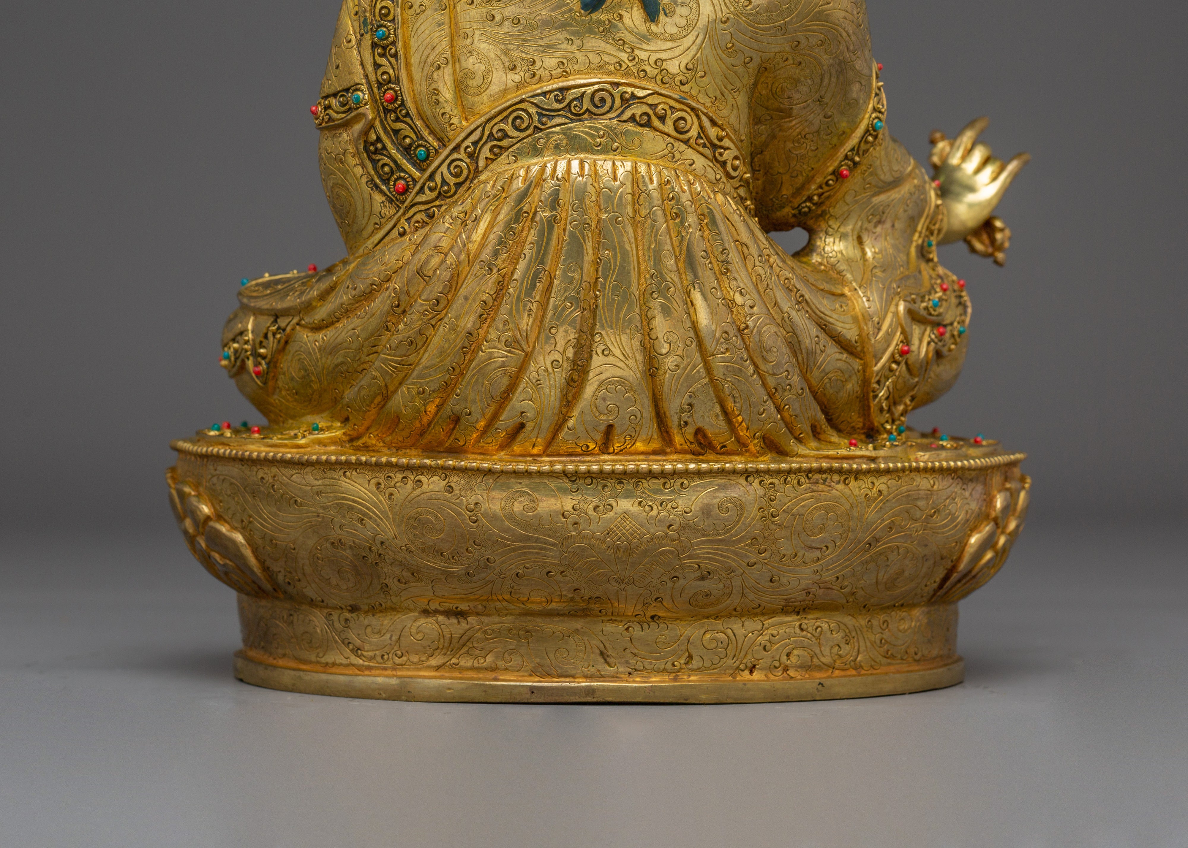 Tibetan Guru Rinpoche Statue in 24K Gold | A Symbol of Wisdom & Protection