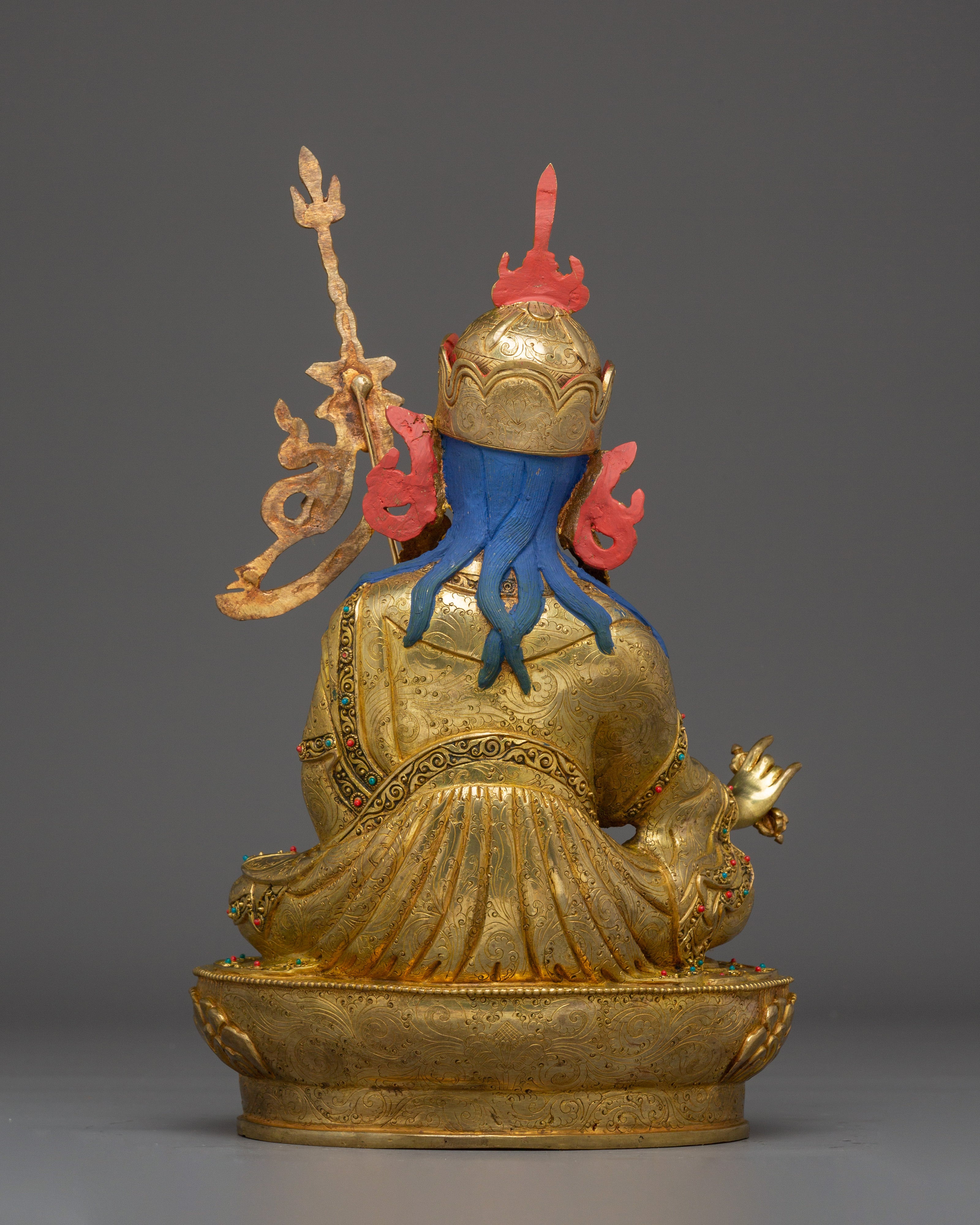 Tibetan Guru Rinpoche Statue in 24K Gold | A Symbol of Wisdom & Protection