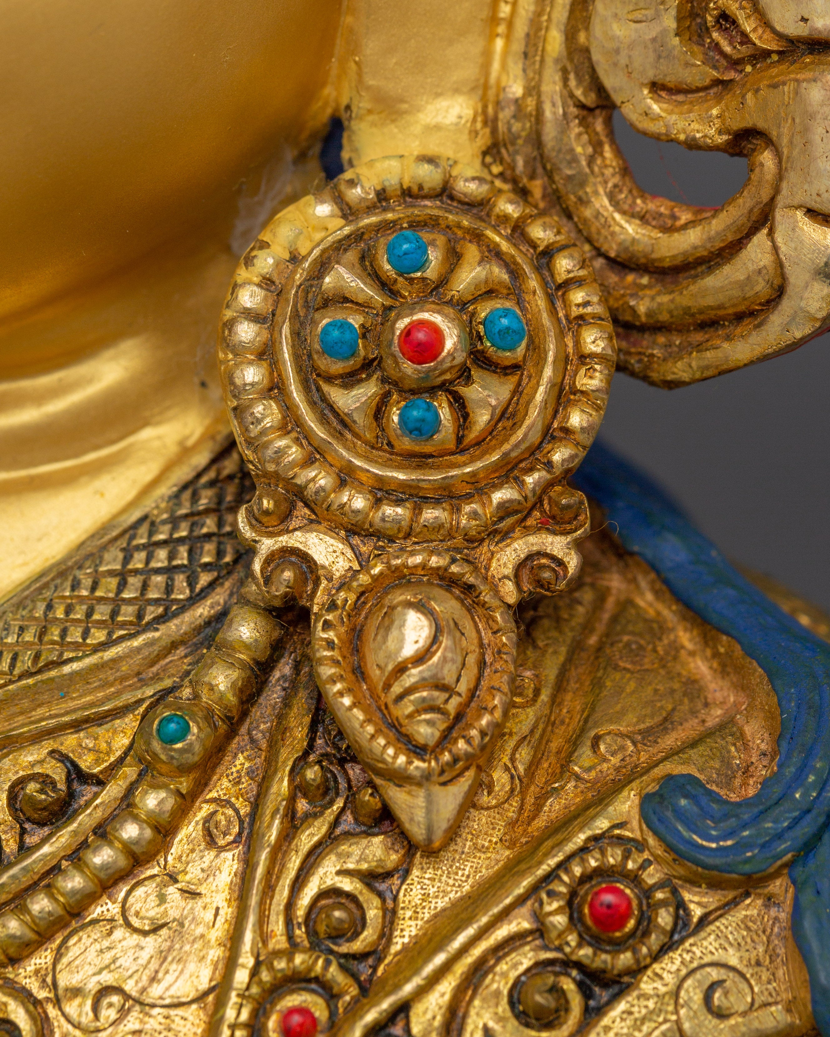 Tibetan Guru Rinpoche Statue in 24K Gold | A Symbol of Wisdom & Protection