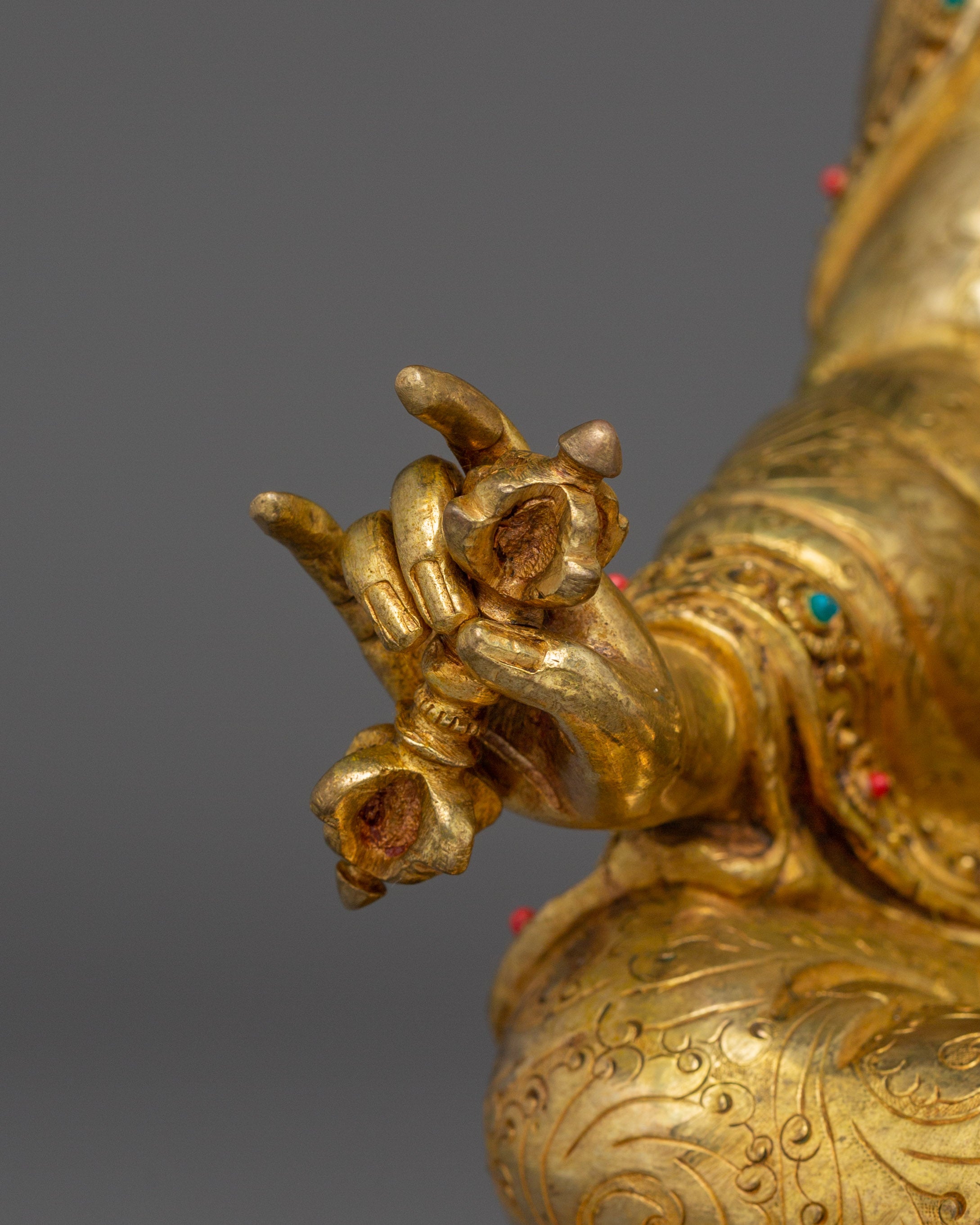 Tibetan Guru Rinpoche Statue in 24K Gold | A Symbol of Wisdom & Protection