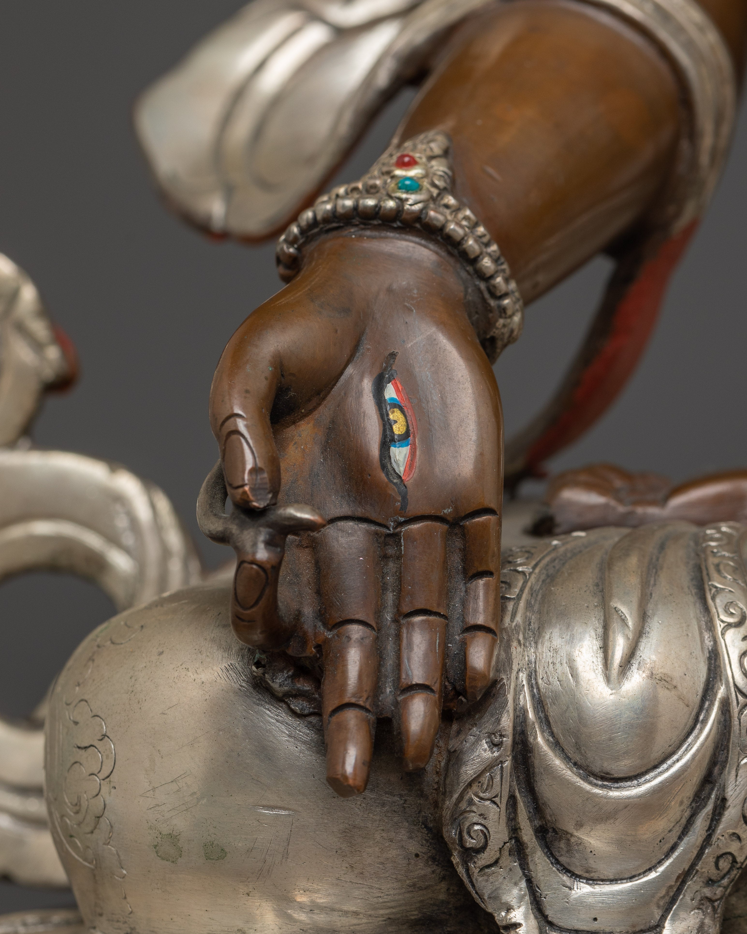 Sita Tara Sculpture: White Tara, She Who Sees All Directions