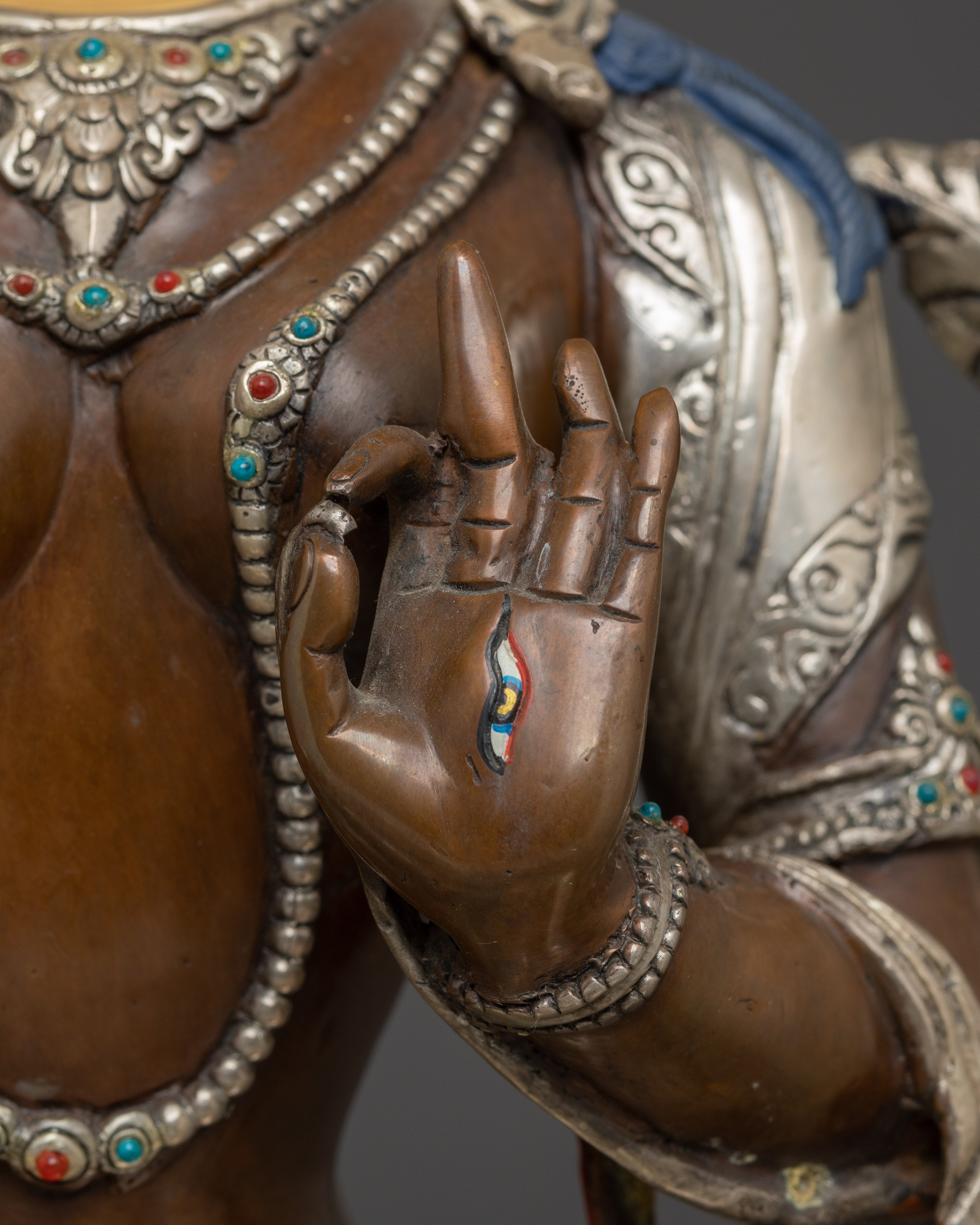 Sita Tara Sculpture: White Tara, She Who Sees All Directions