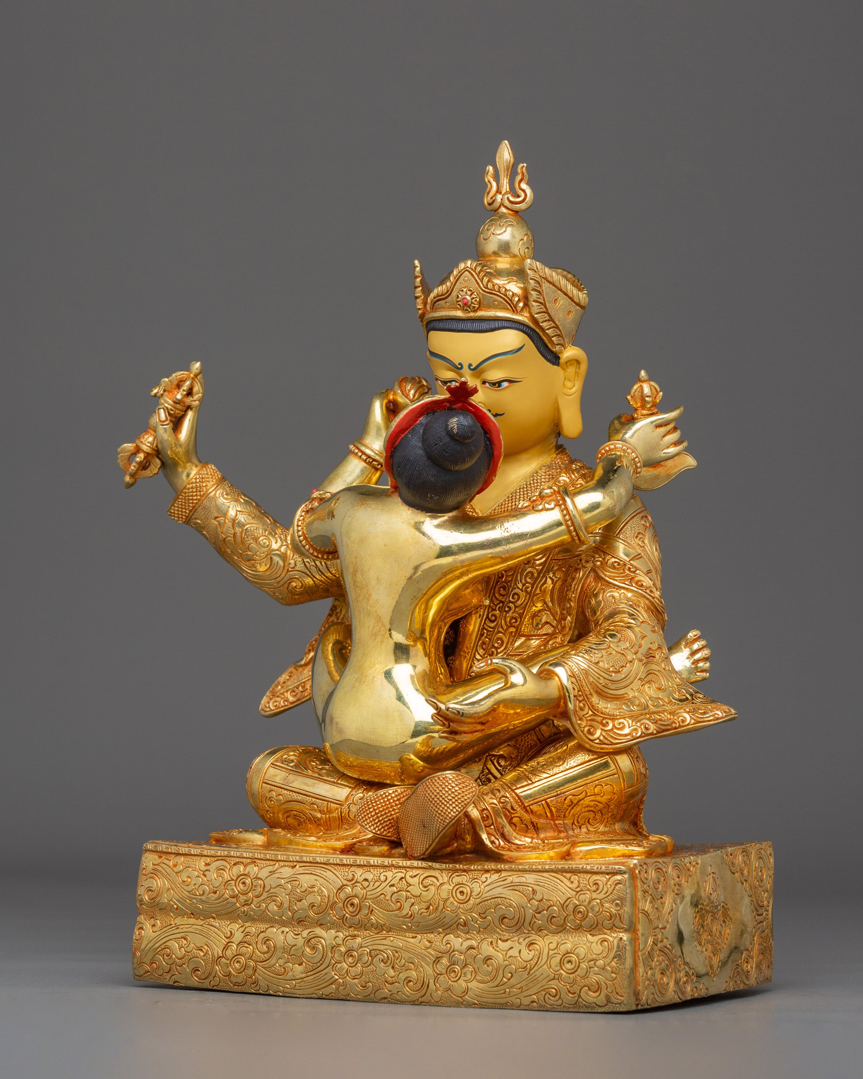 Himalayan Guru Rinpoche with Consort Statue | Nepali Handcrafted Artwork