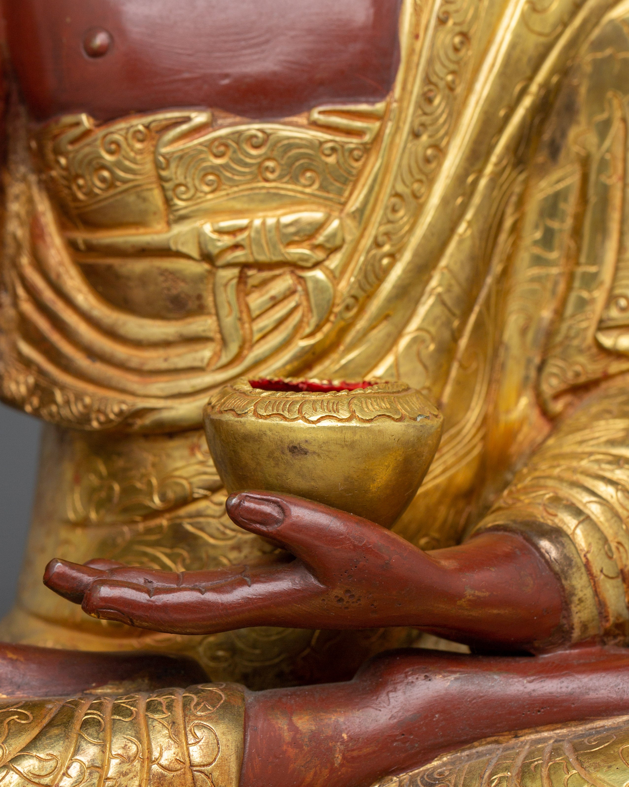 Handmade Tibetan Golden Shakyamuni Buddha Sculpture