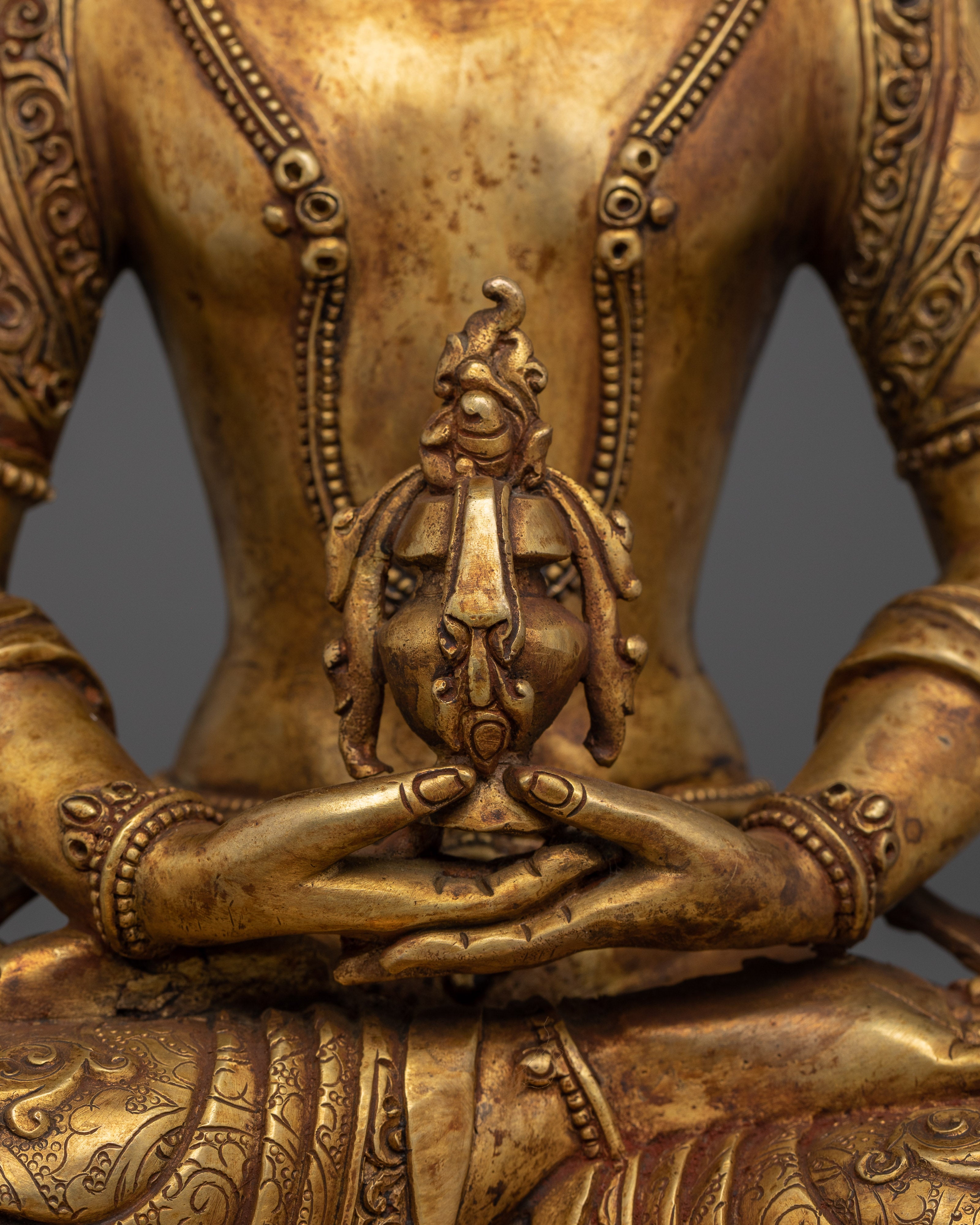Amitayus, Pure Land Deity | Himalayan Handcrafted Gold Icon