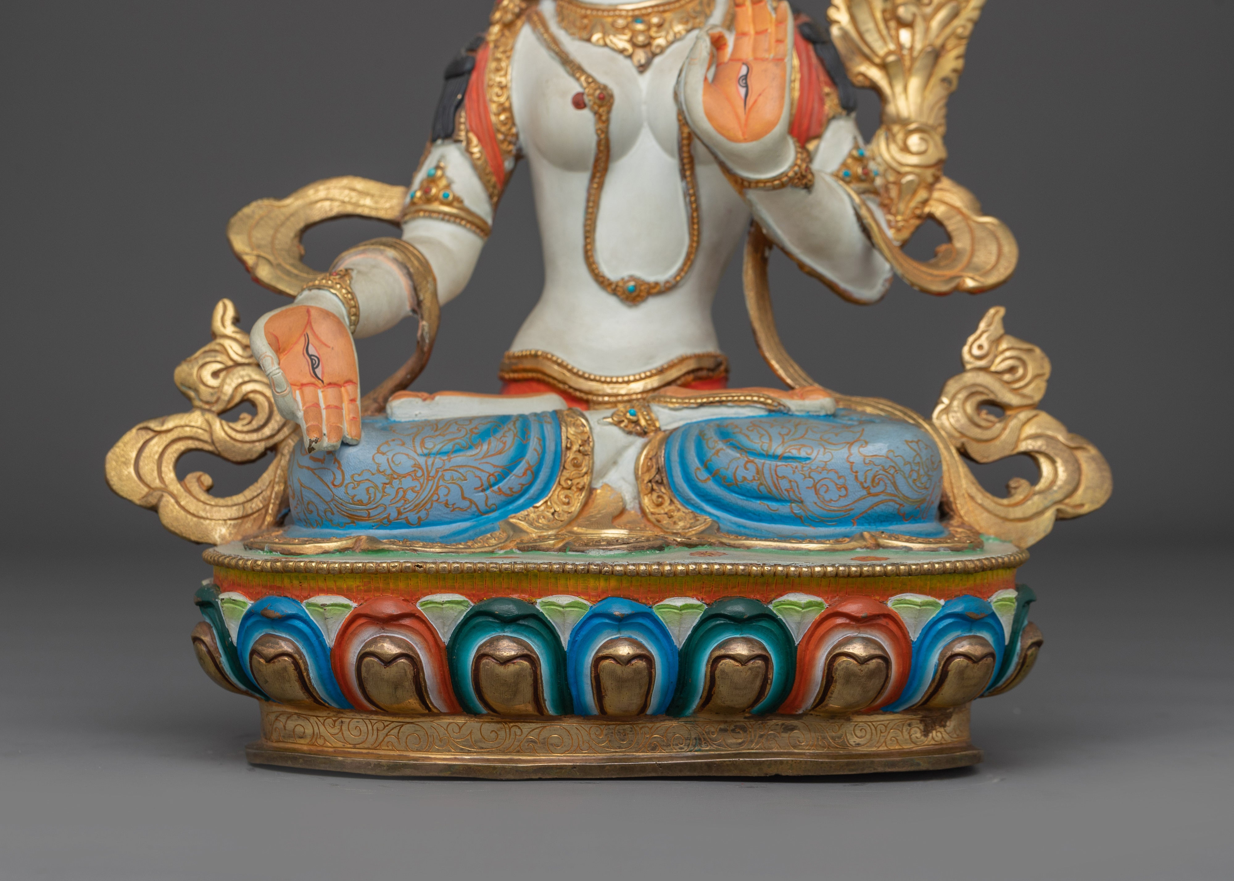 Handcrafted White Tara Statue | Healing Deity for Peace and Longevity