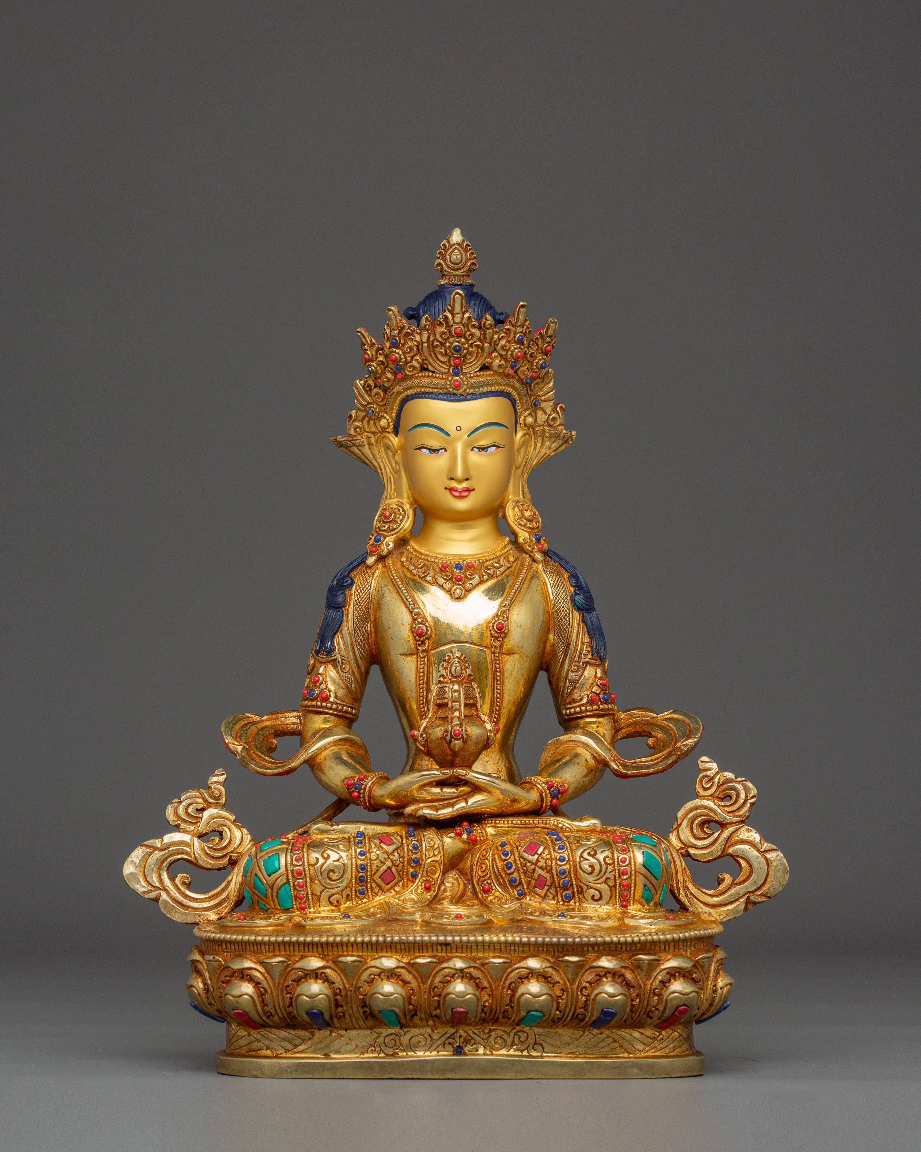 Buddhist Longevity Icon Amitayus Statue 