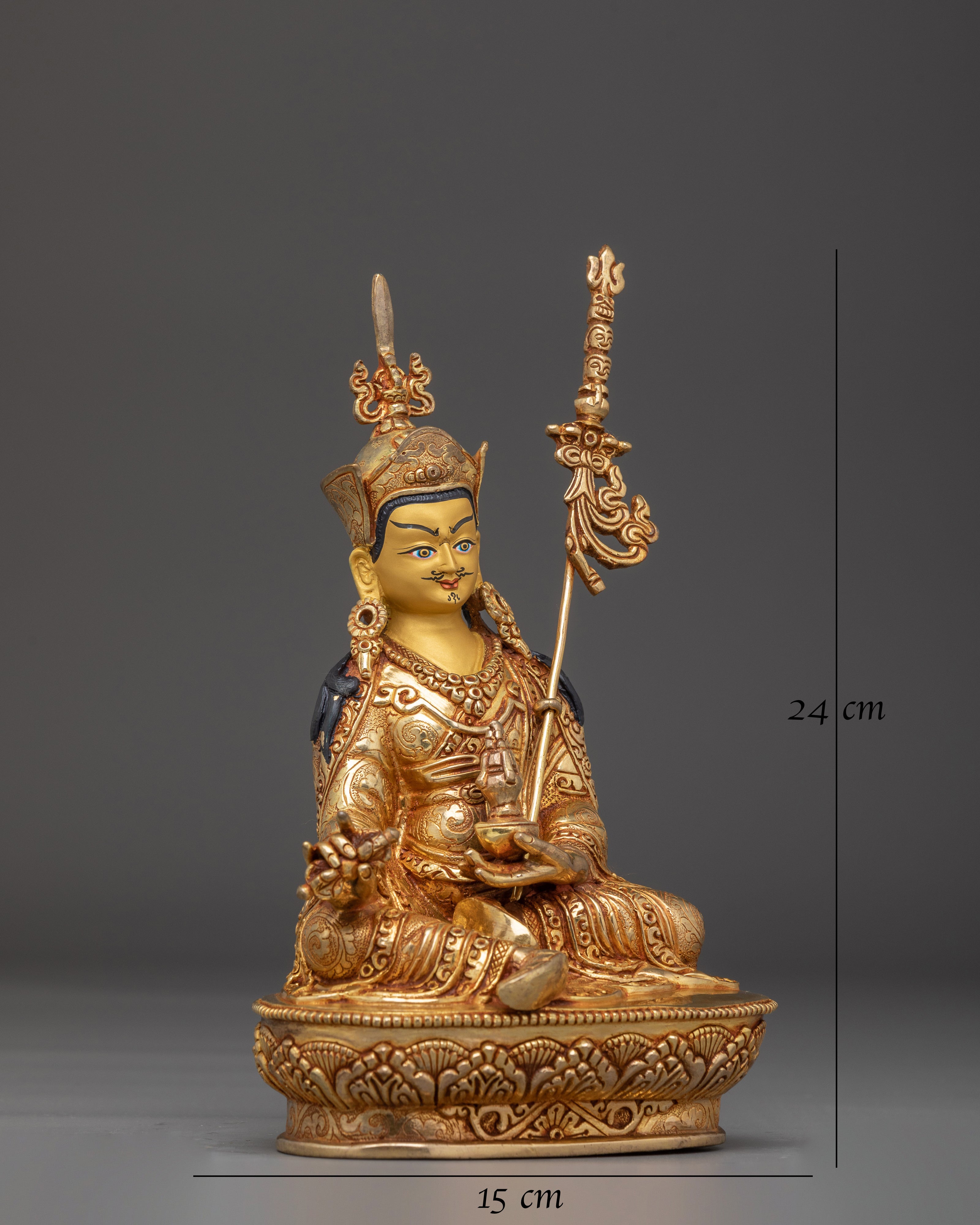 Guru Rinpoche Artwork in 24K Gold - A Symbol of Wisdom & Protection
