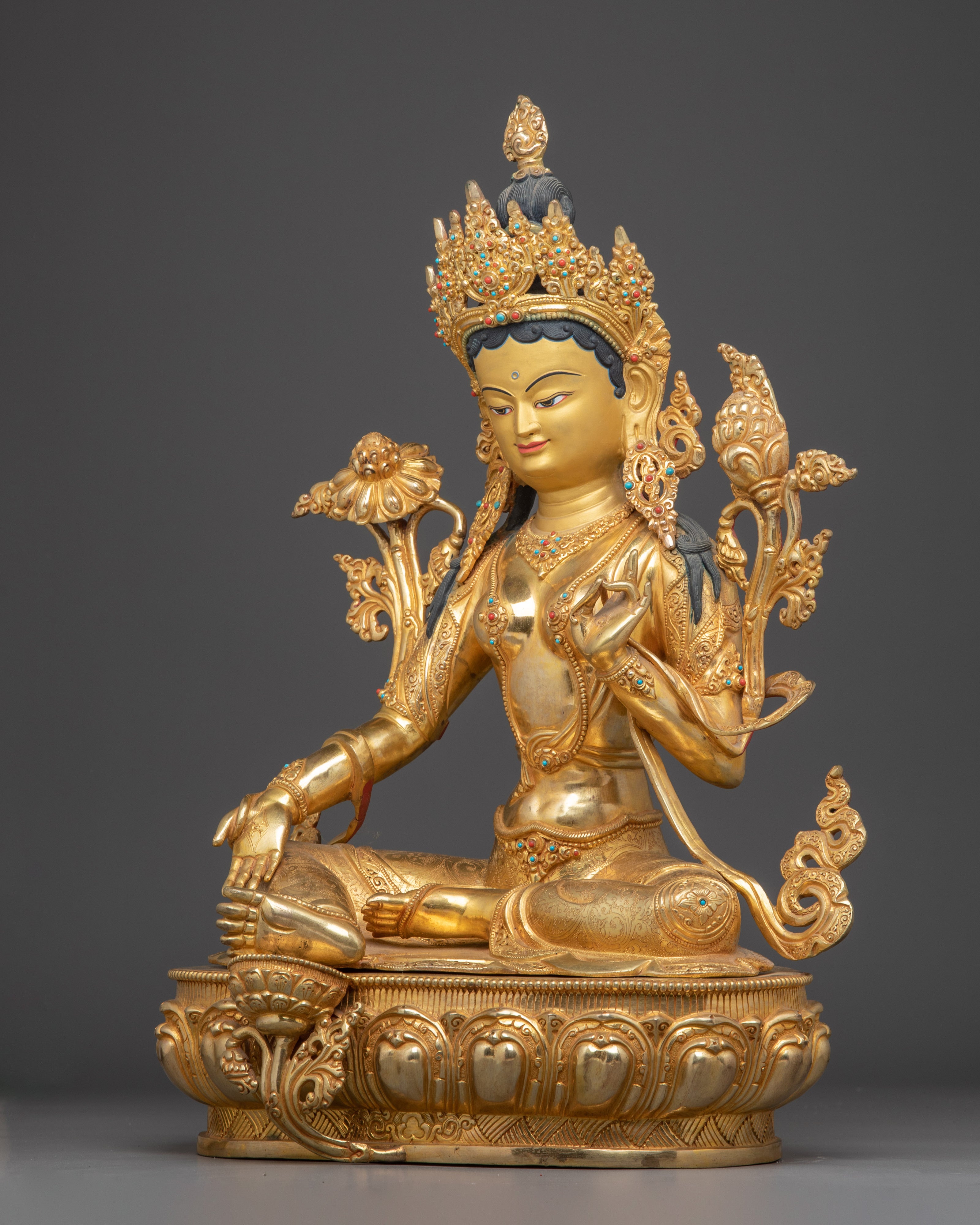 Radiant Green Tara Sculpture - Mother of Compassion and Liberation