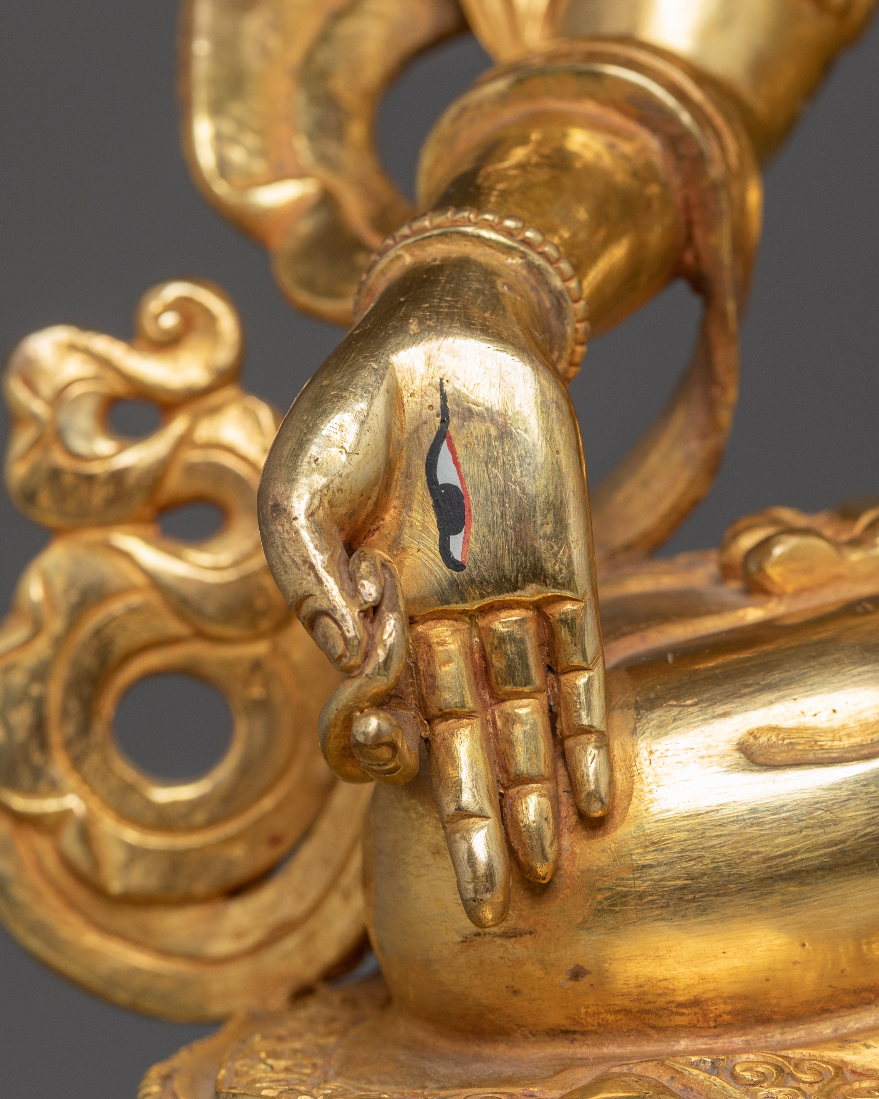 Handmade Buddhist White Tara Statue on Throne