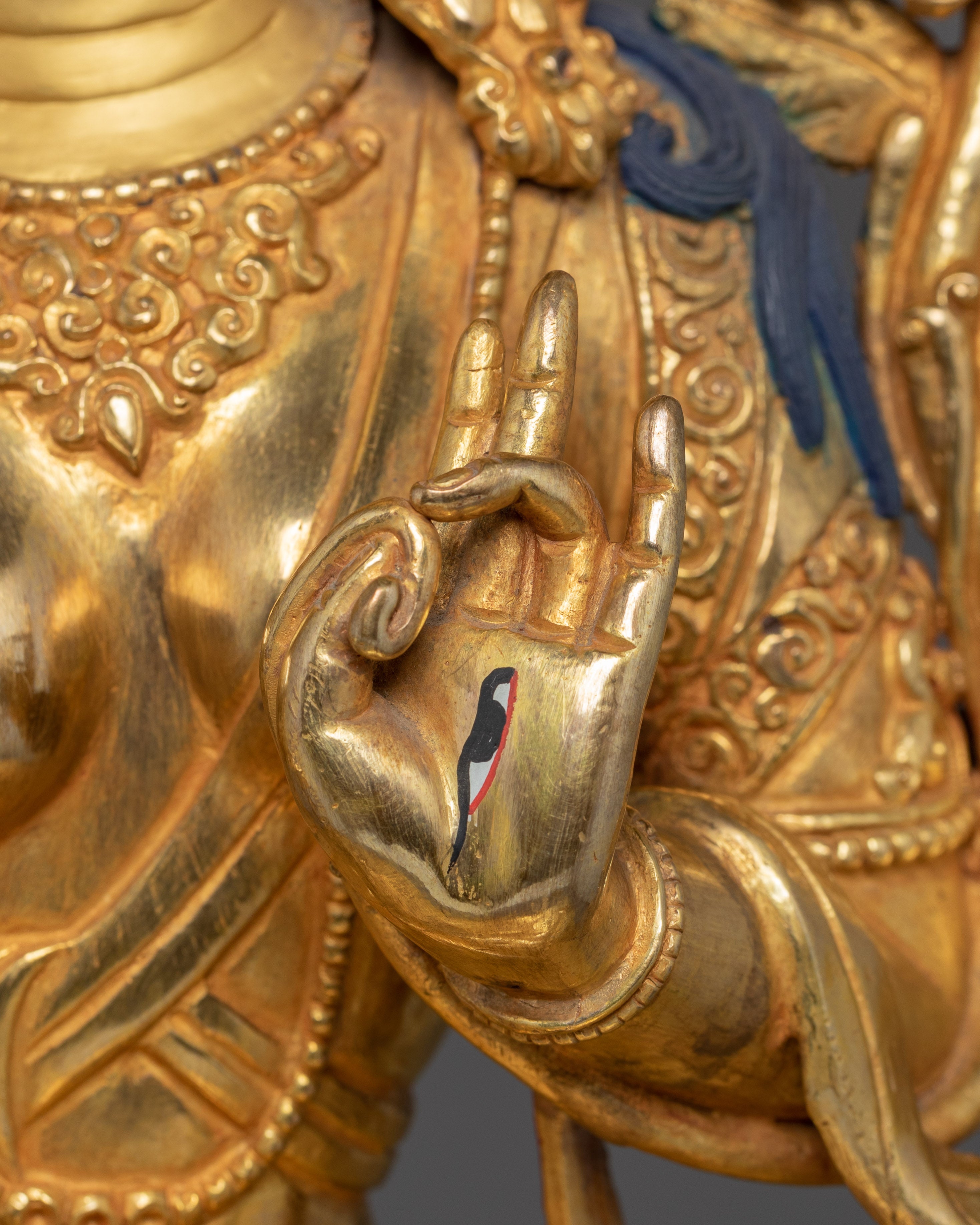 Handmade Buddhist White Tara Statue on Throne