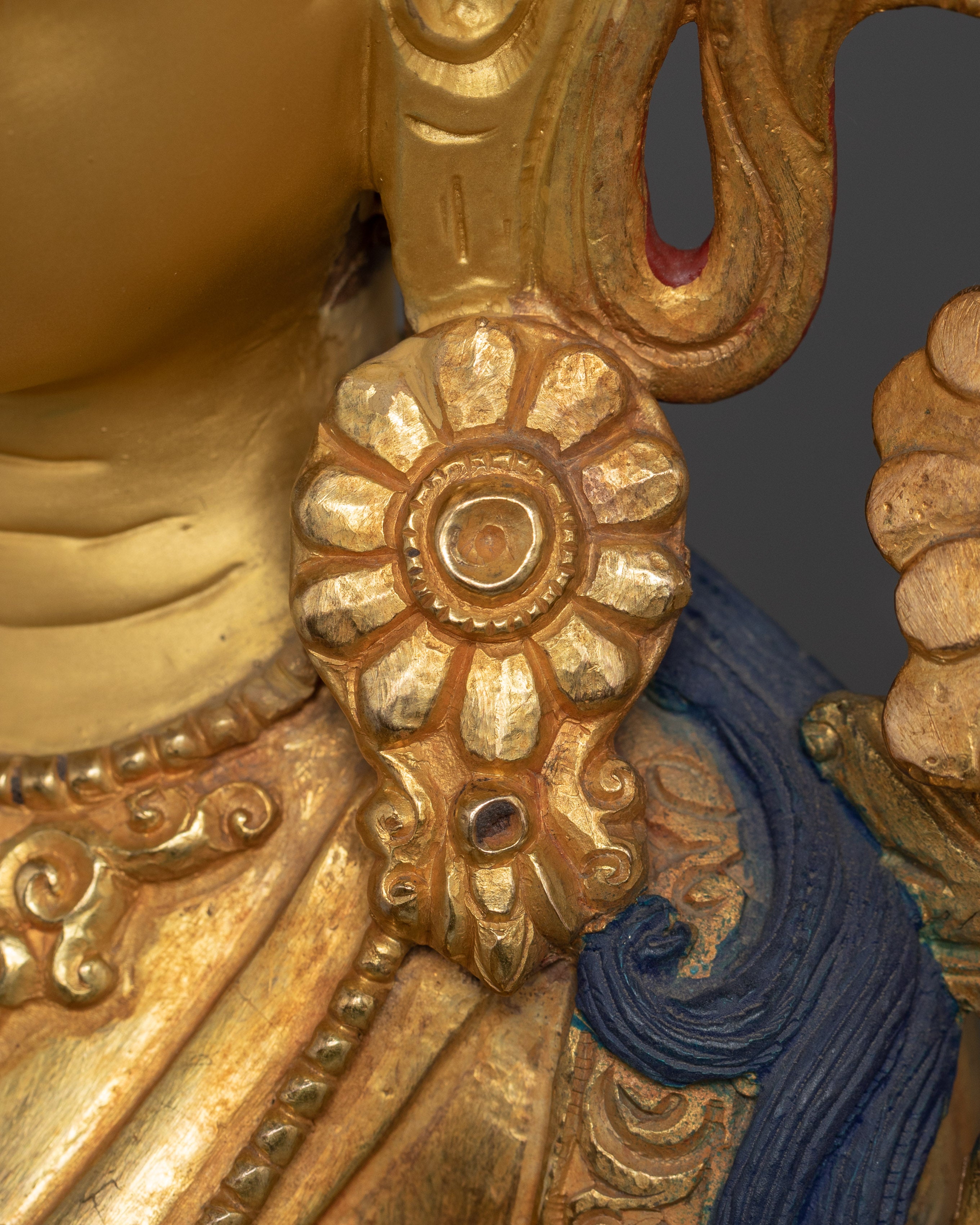 Handmade Buddhist White Tara Statue on Throne