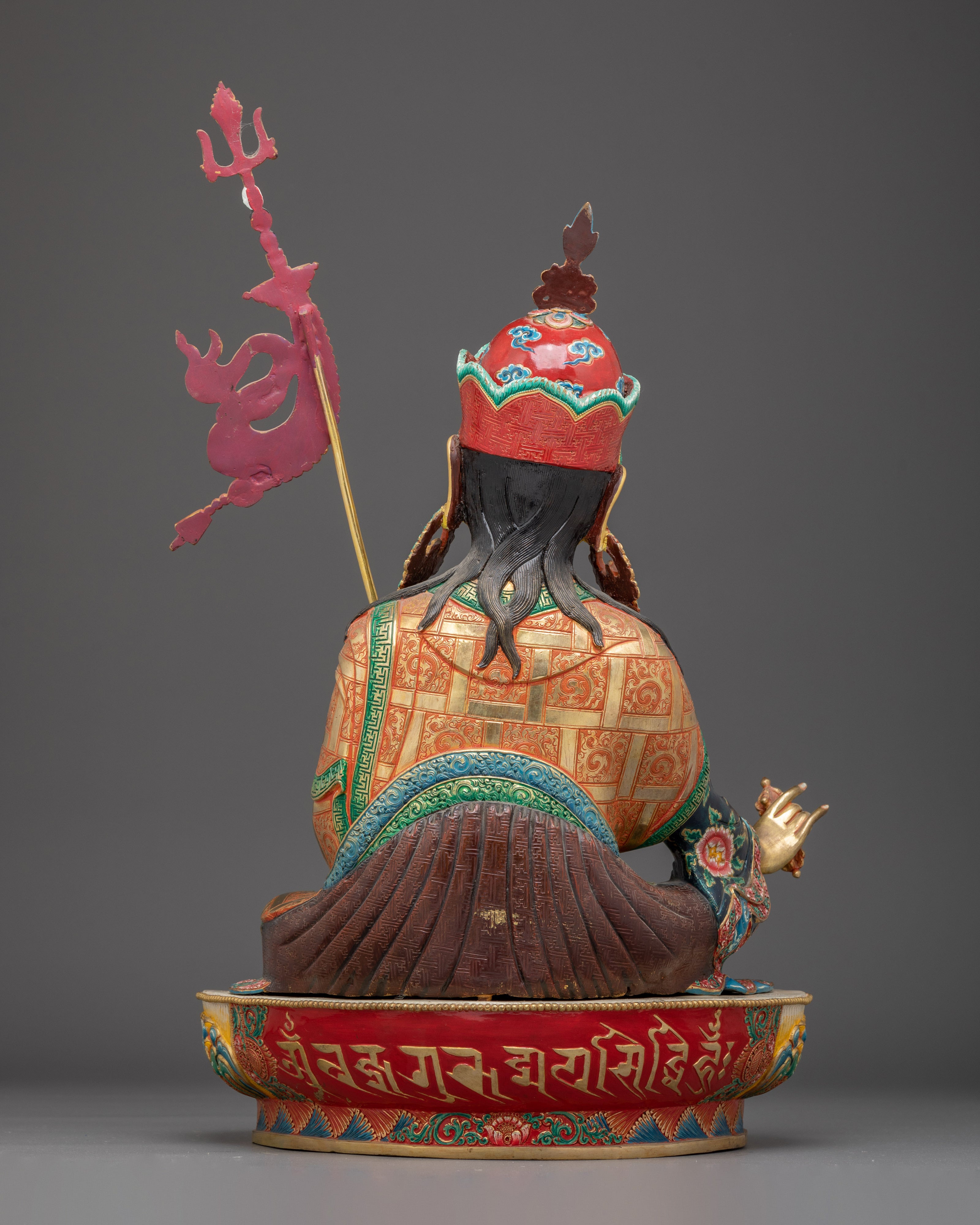 Colorful Guru Rinpoche Statue in 24K Gold | A Symbol of Wisdom & Protection