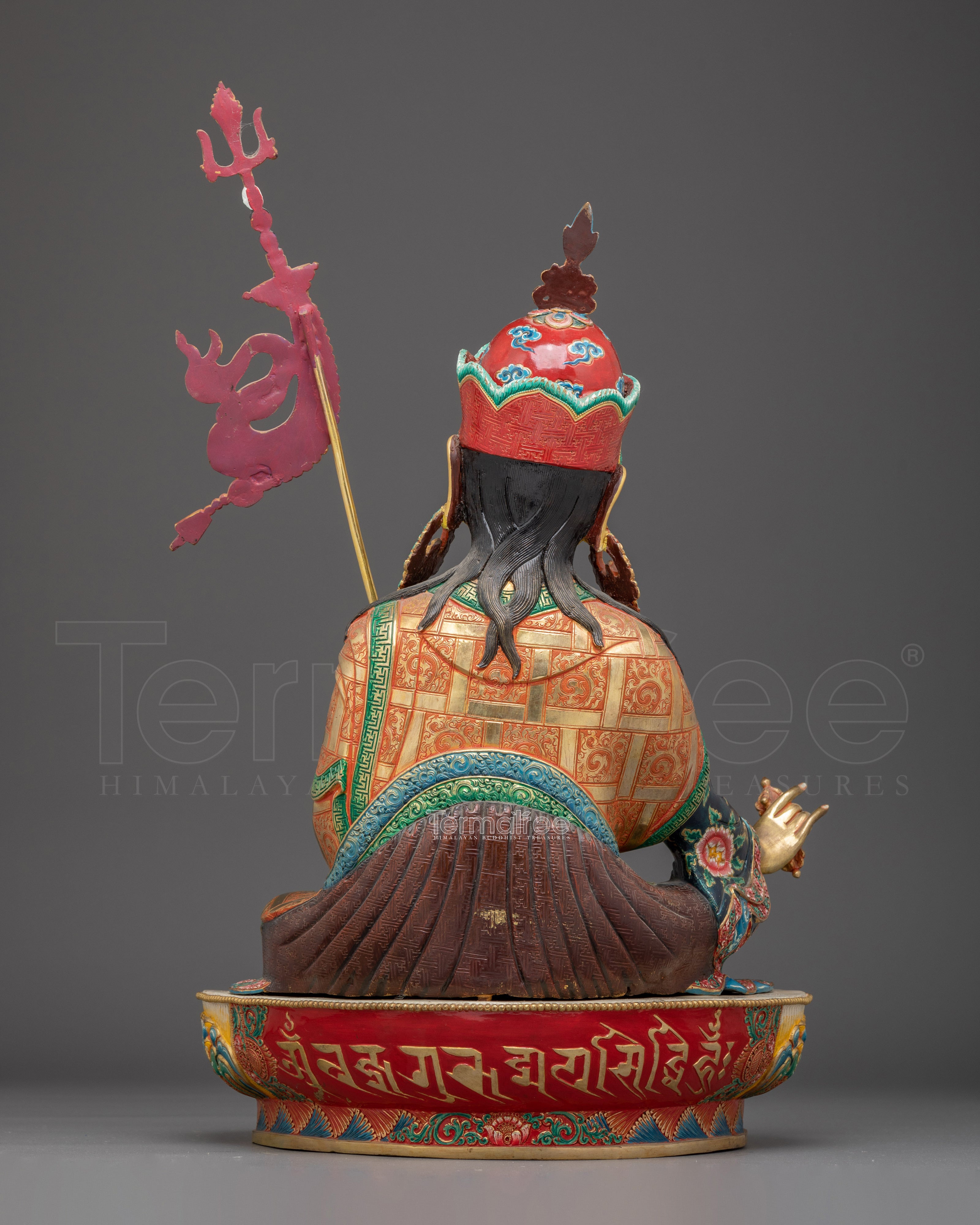 Colorful Guru Rinpoche Statue in 24K Gold | A Symbol of Wisdom & Protection