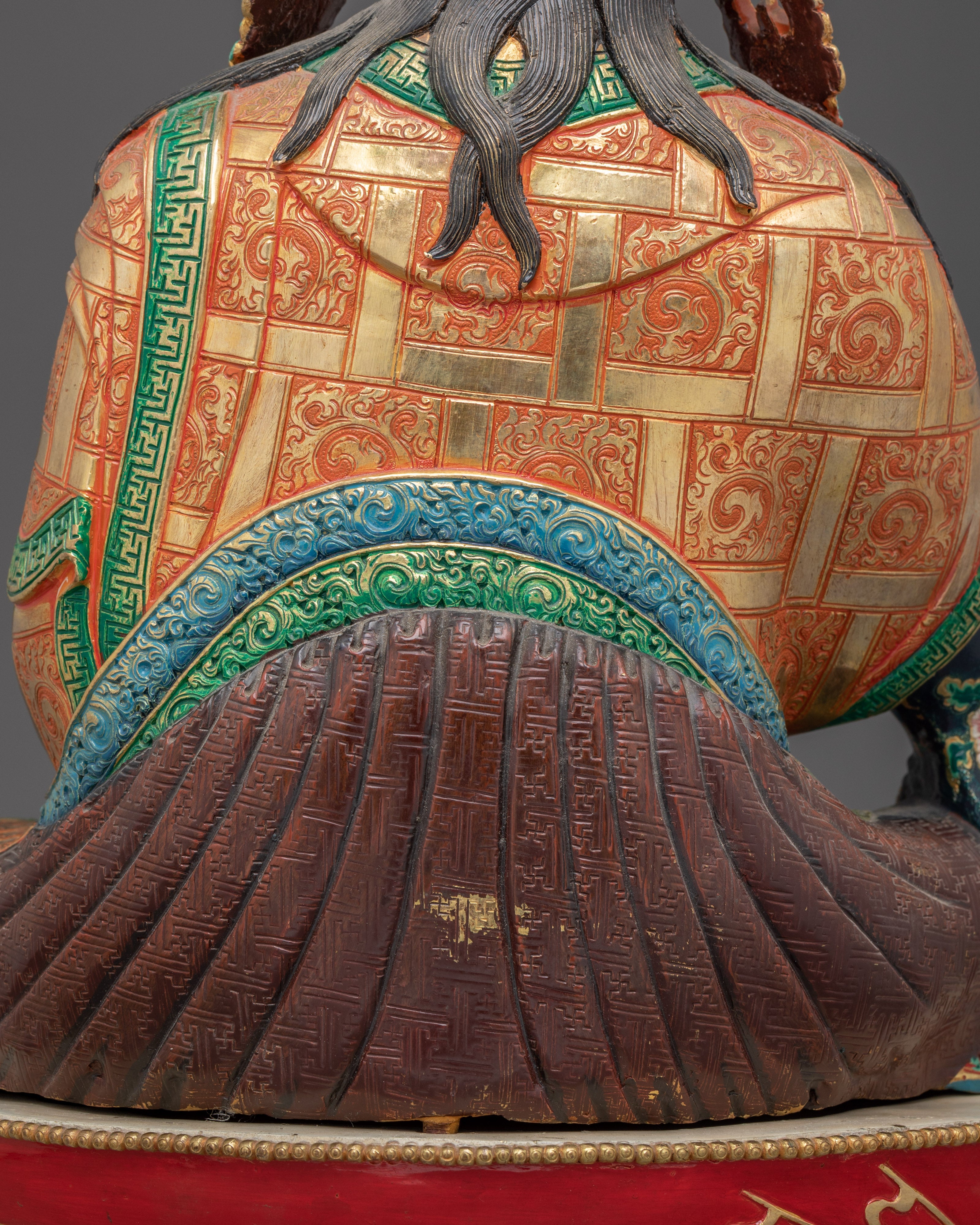 Colorful Guru Rinpoche Statue in 24K Gold | A Symbol of Wisdom & Protection