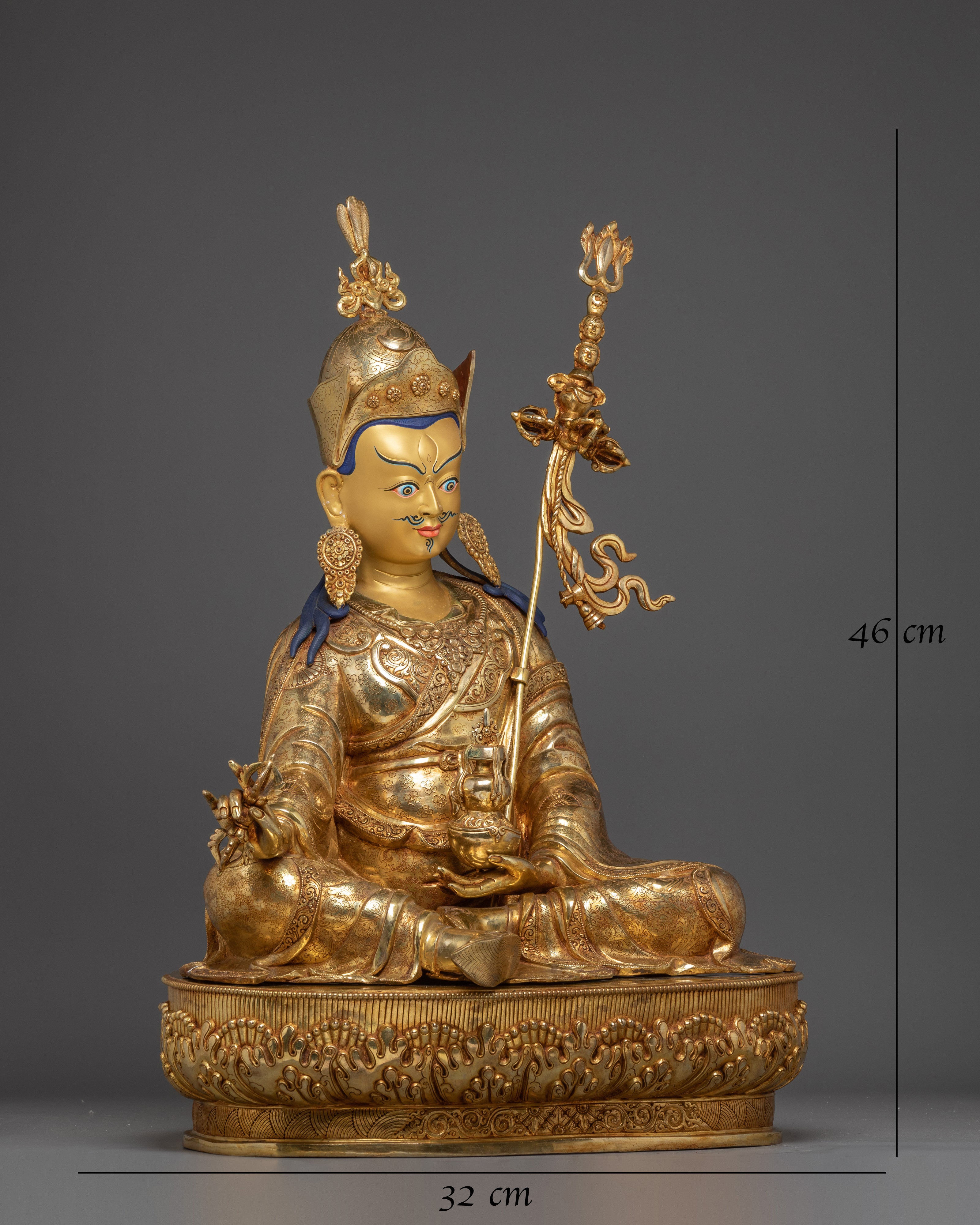 Statue of Guru Rinpoche: Tibetan Vajra Master