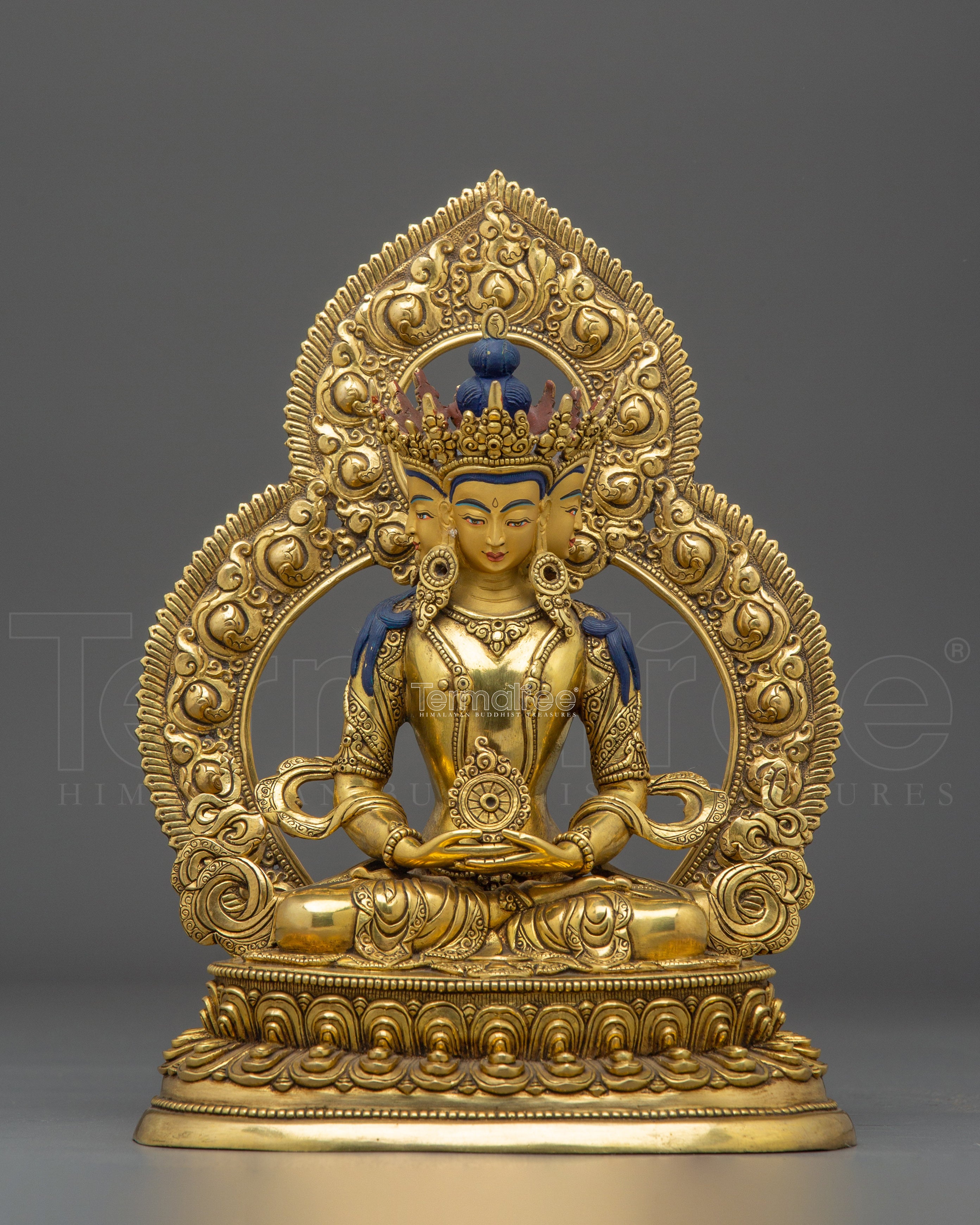 Four-Headed Vairocana Golden Statue | The Cosmic Buddha