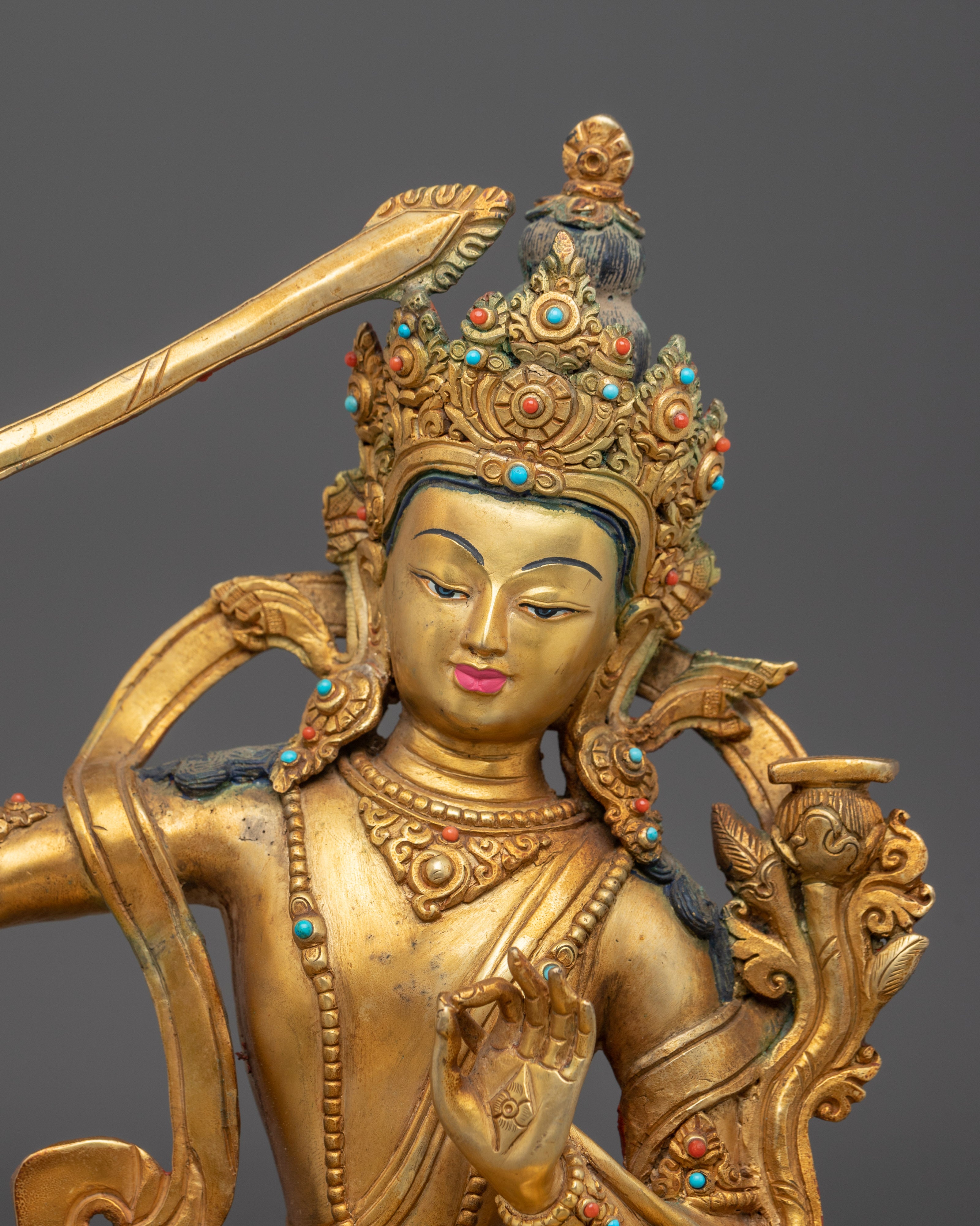 Handmade Statue of Manjushri Bodhisattva | Symbol of Wisdom