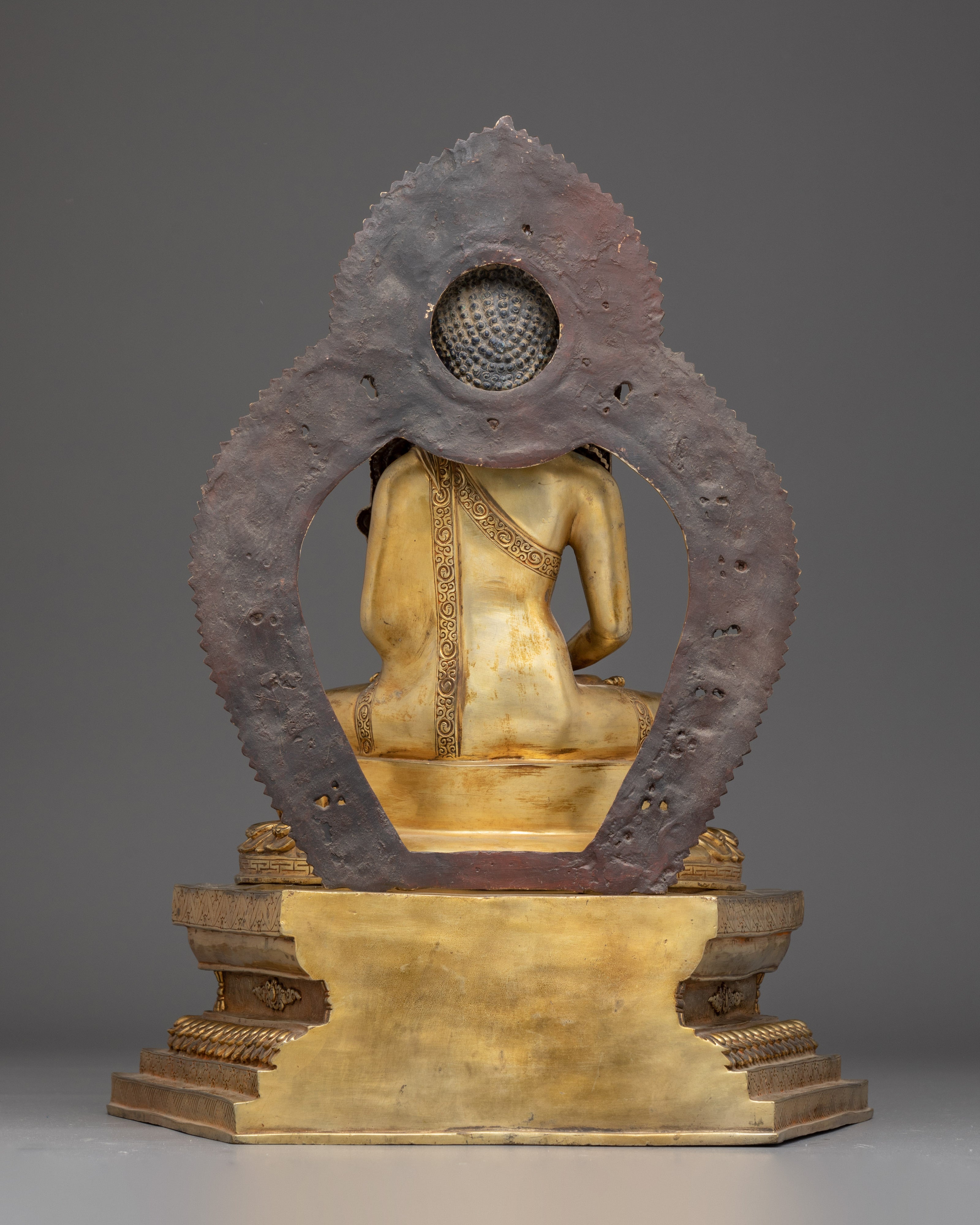 Handmade Gold Gilded Copper Amitabha Buddha Art | Pure Land Buddhist Decoration