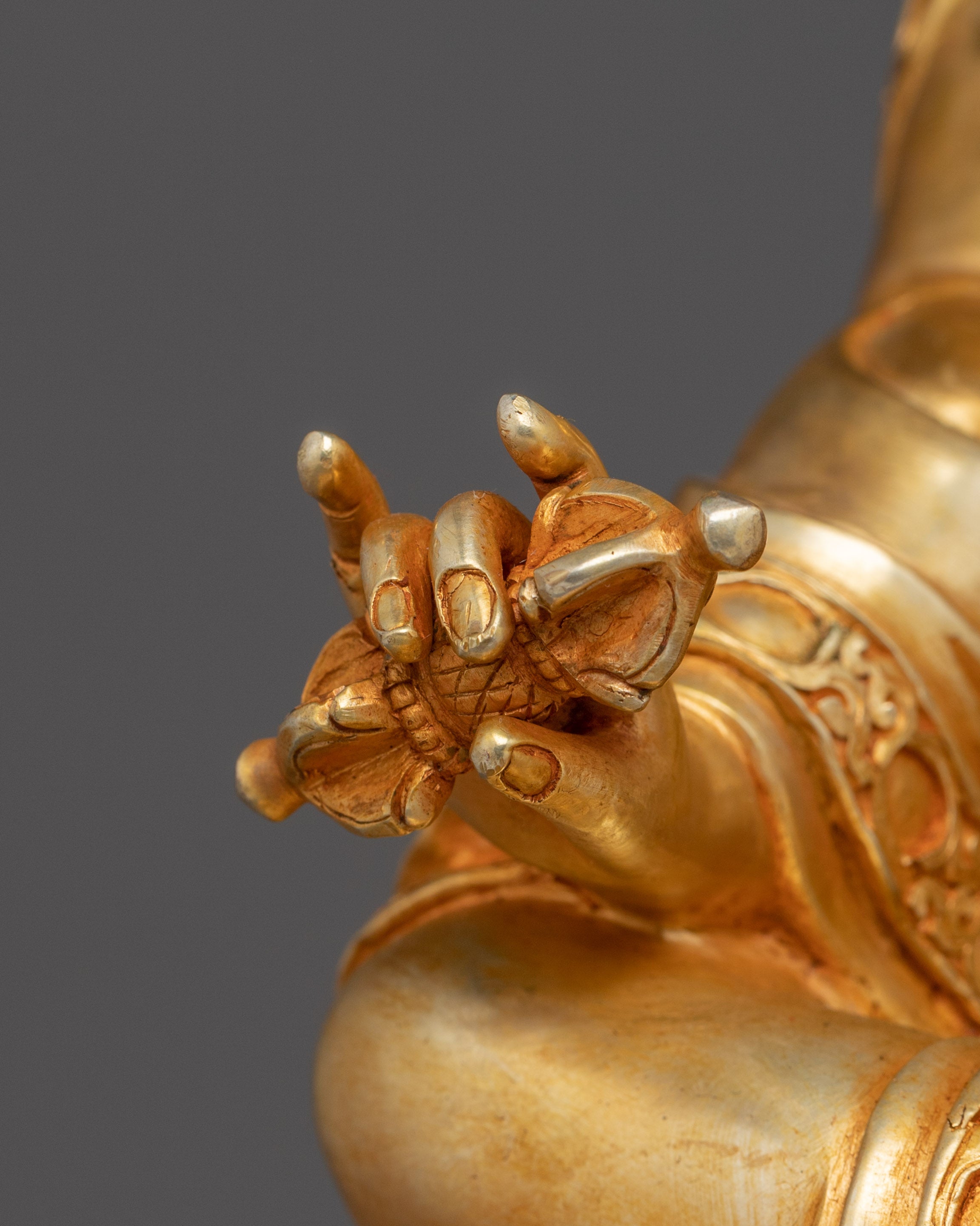 Sacred Lord Padmasambhava Sculpture: Tibetan Guru