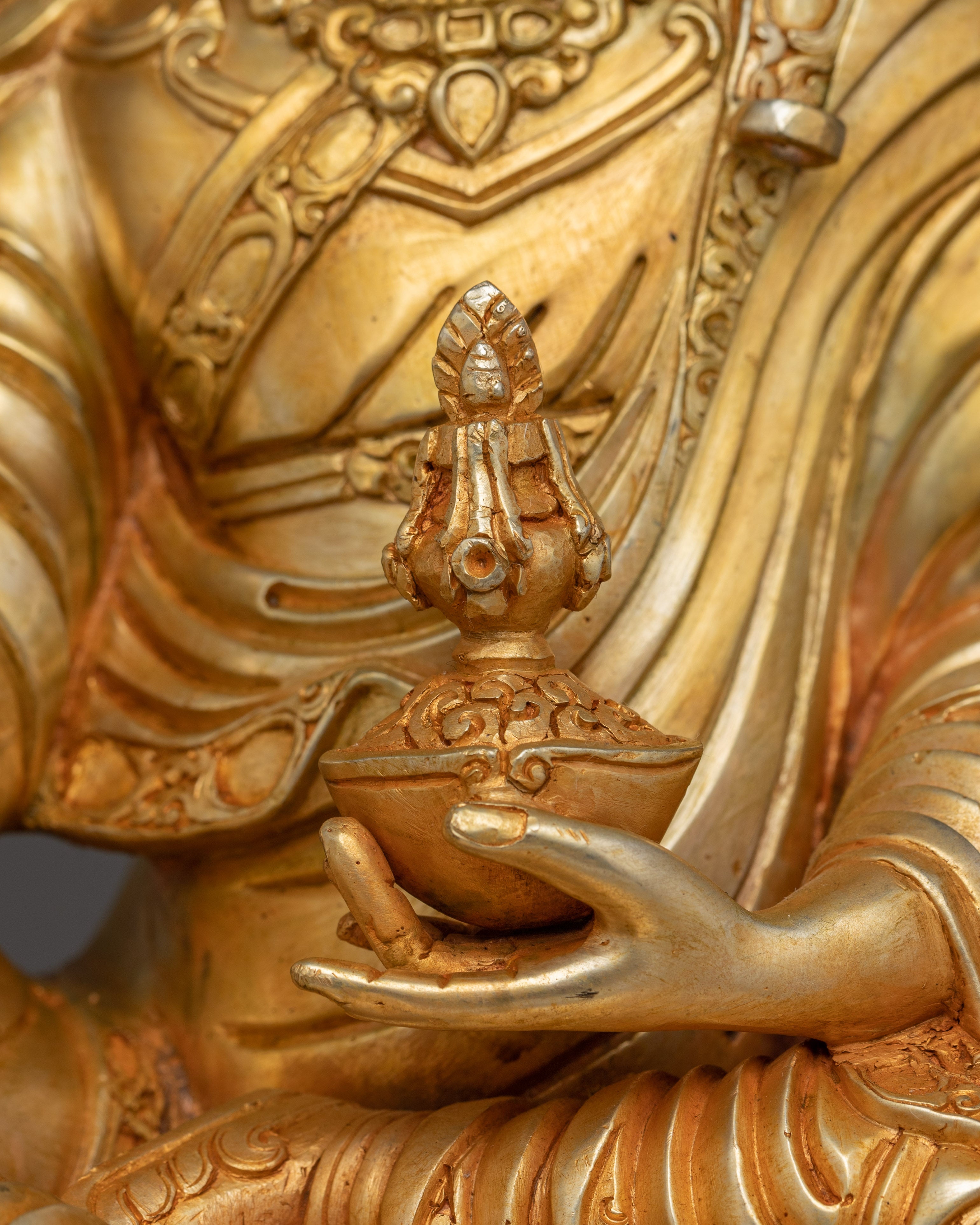 Sacred Lord Padmasambhava Sculpture: Tibetan Guru
