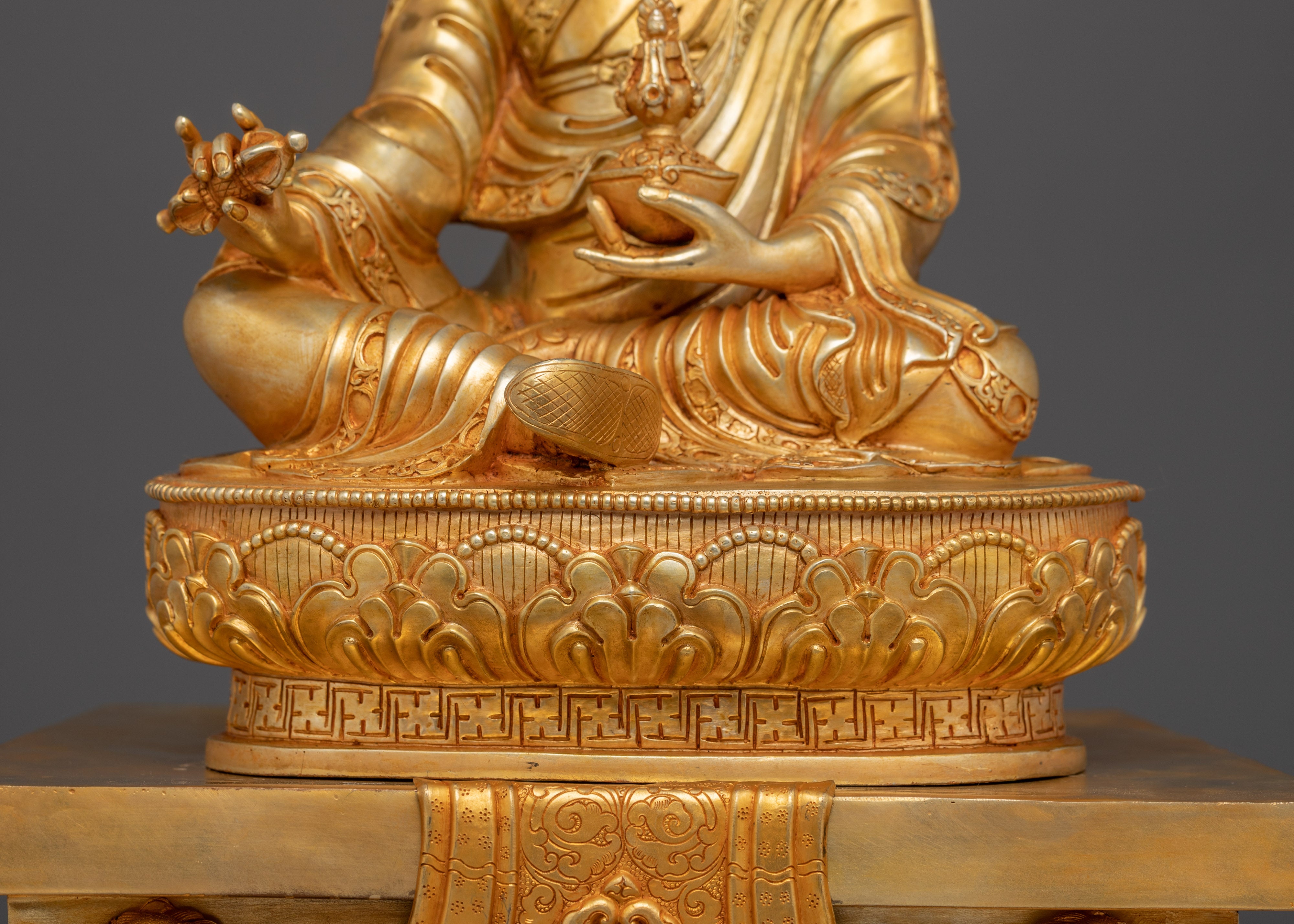 Sacred Lord Padmasambhava Sculpture: Tibetan Guru