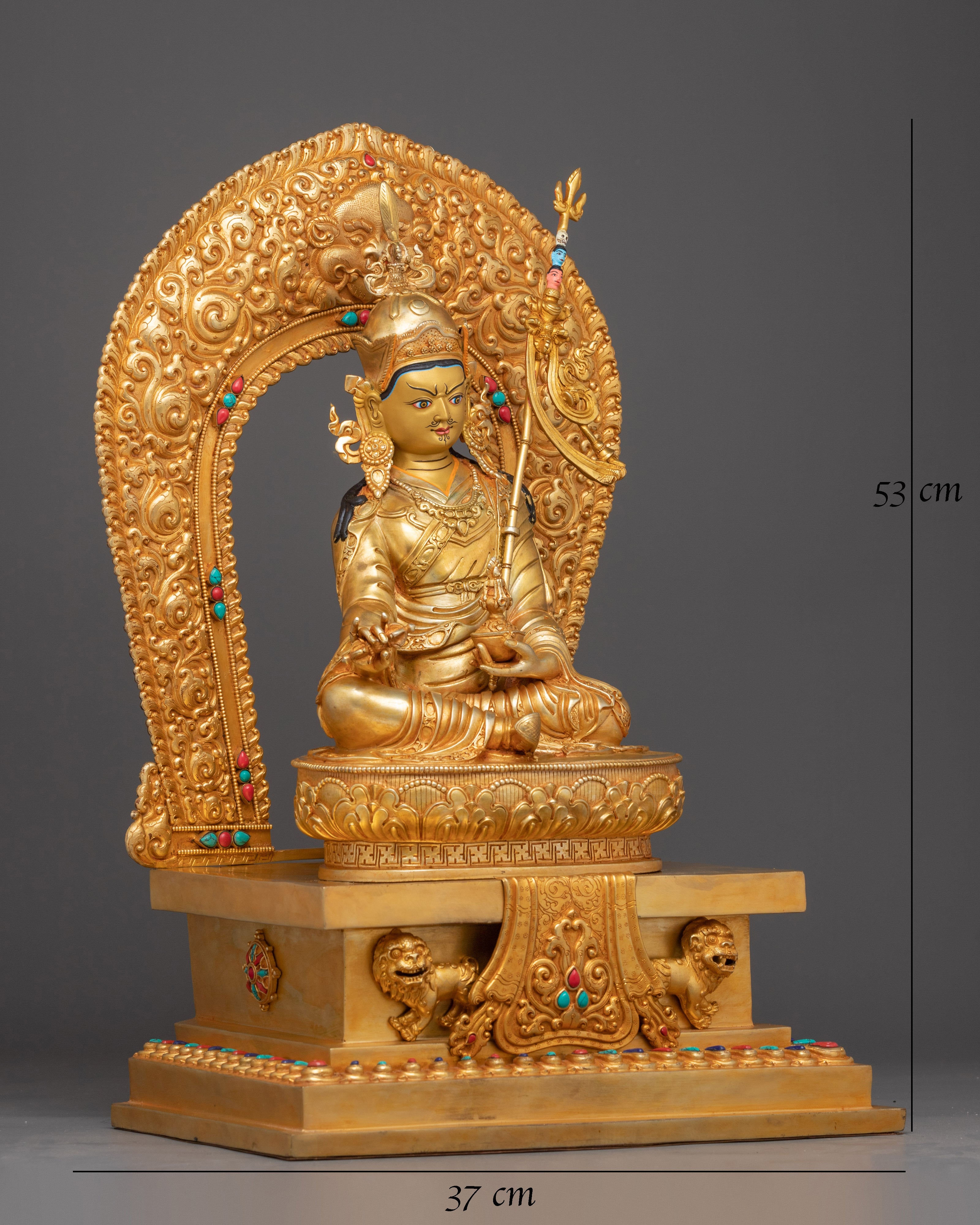 Sacred Lord Padmasambhava Sculpture: Tibetan Guru