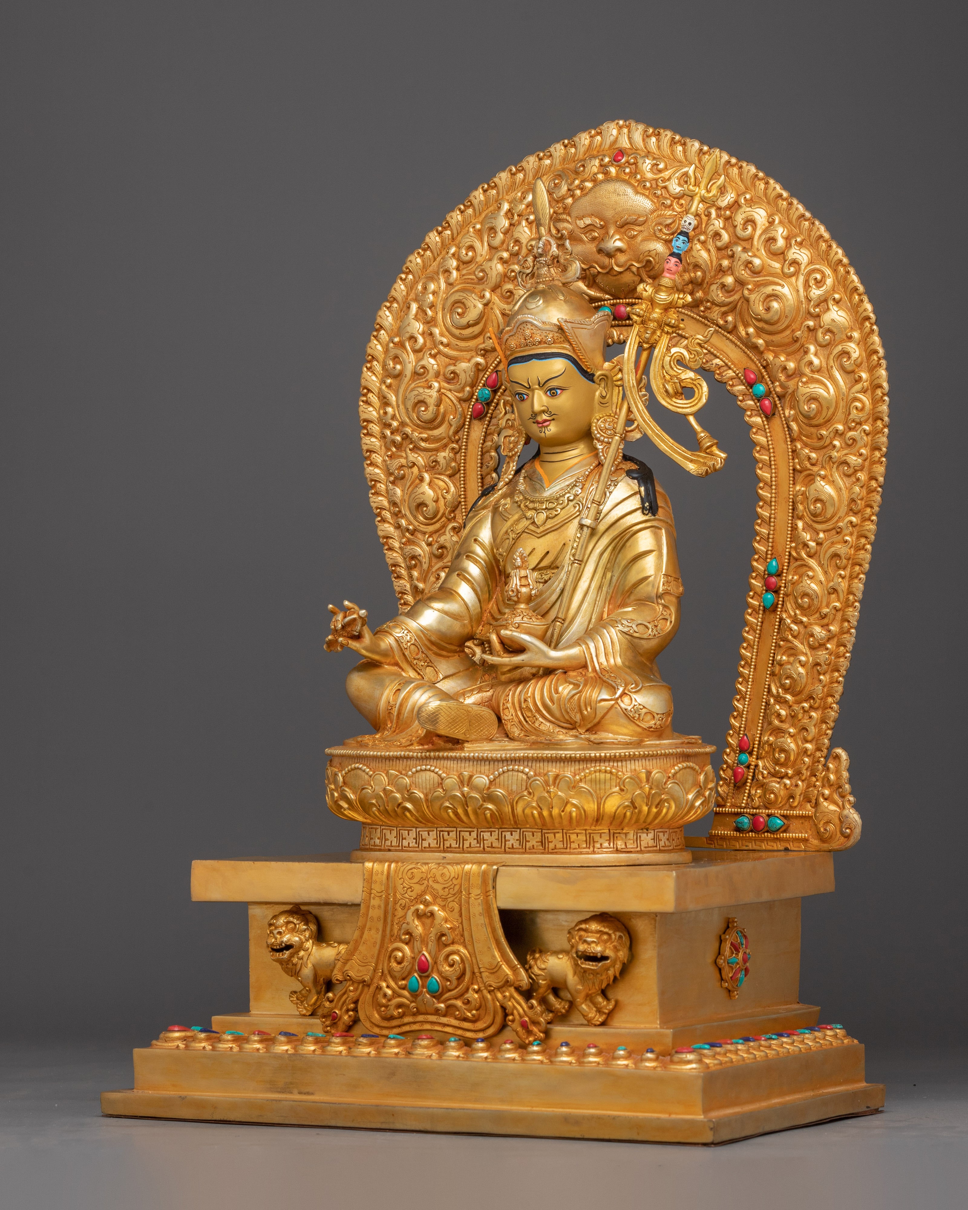 Sacred Lord Padmasambhava Sculpture: Tibetan Guru