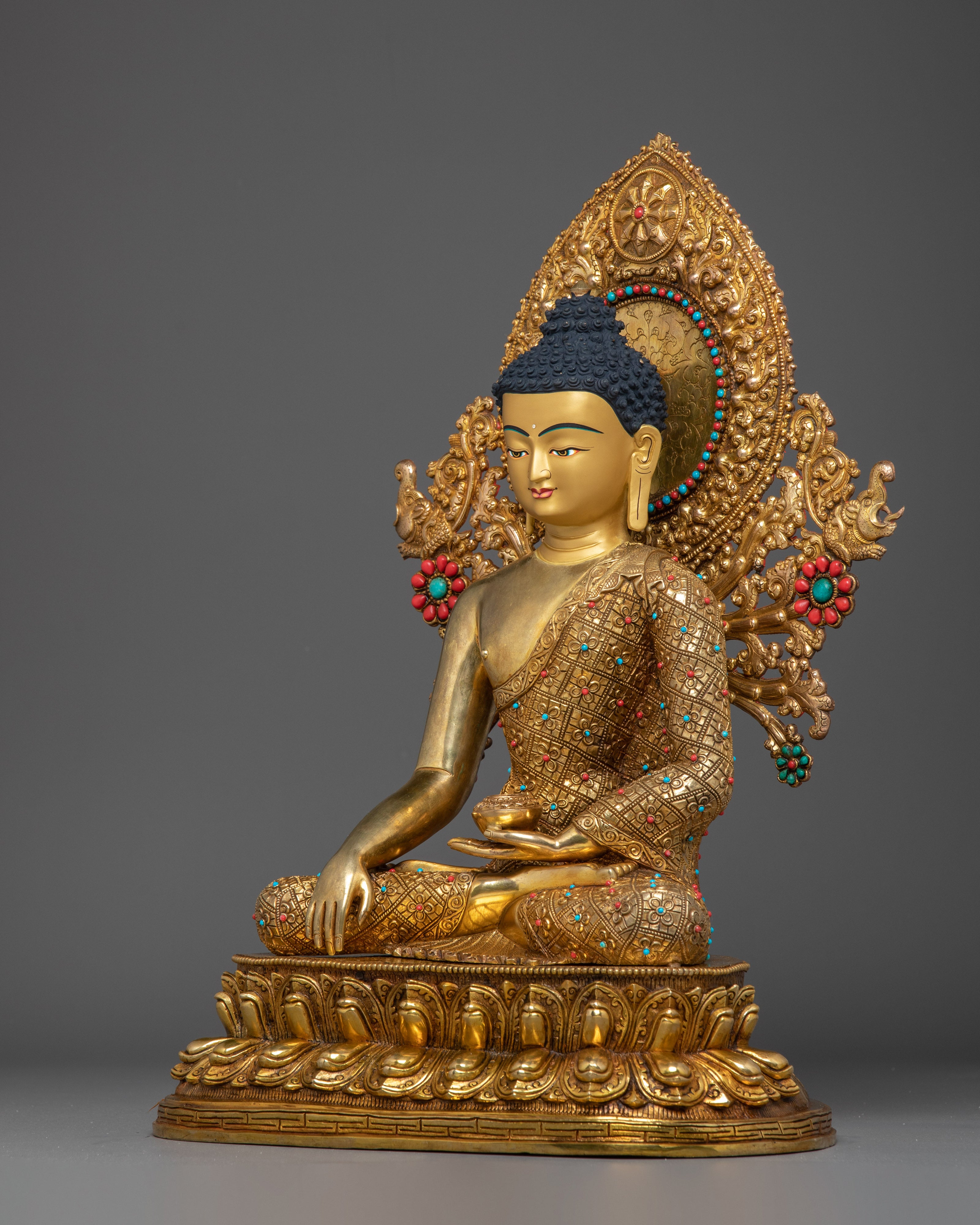 Handmade Buddha Trinity Statue: Three Buddhas of Boundless Grace