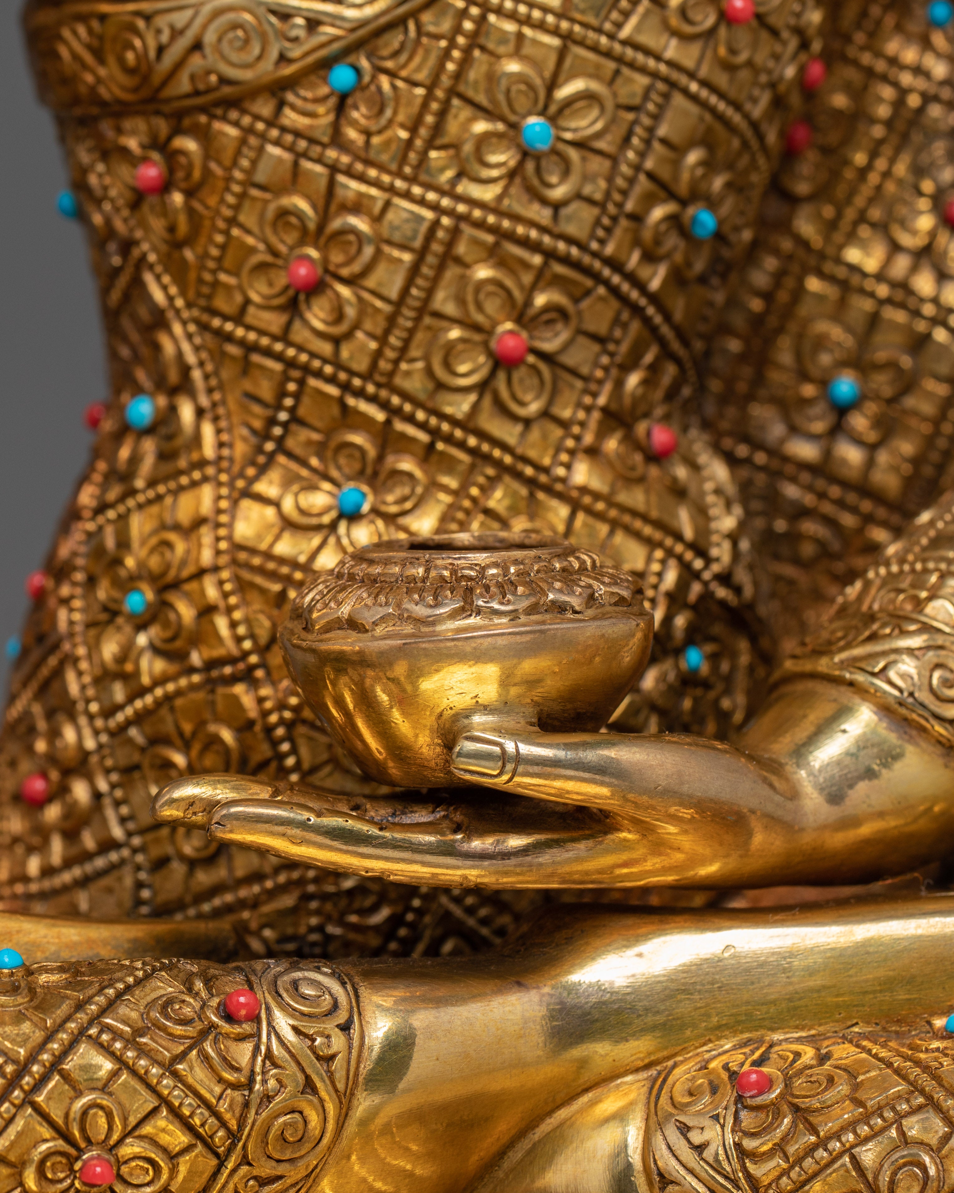 Handmade Buddha Trinity Statue: Three Buddhas of Boundless Grace