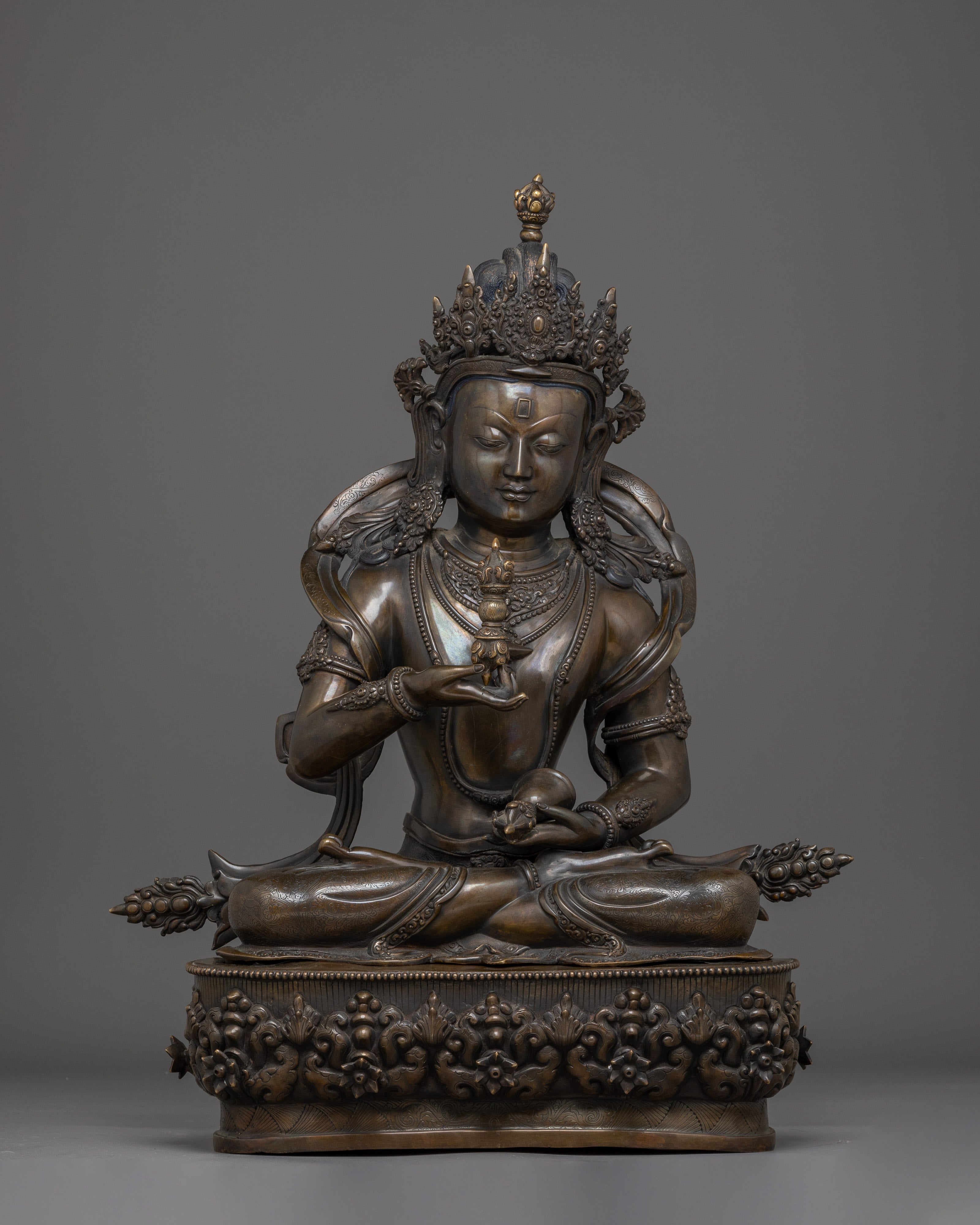 Vajrasattva Oxidized Copper Artwork - Symbol of Spiritual Enlightenment