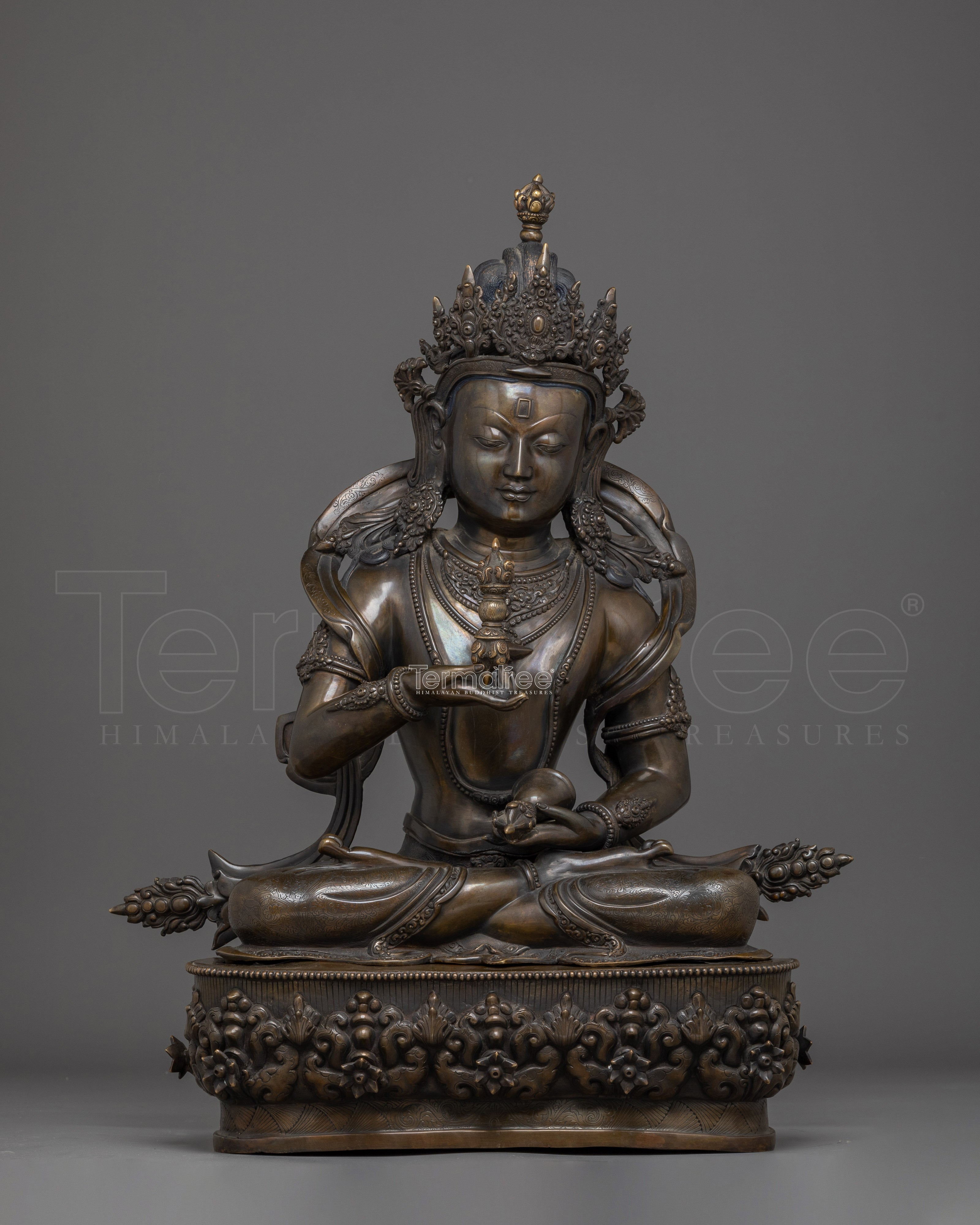 Vajrasattva Oxidized Copper Artwork - Symbol of Spiritual Enlightenment