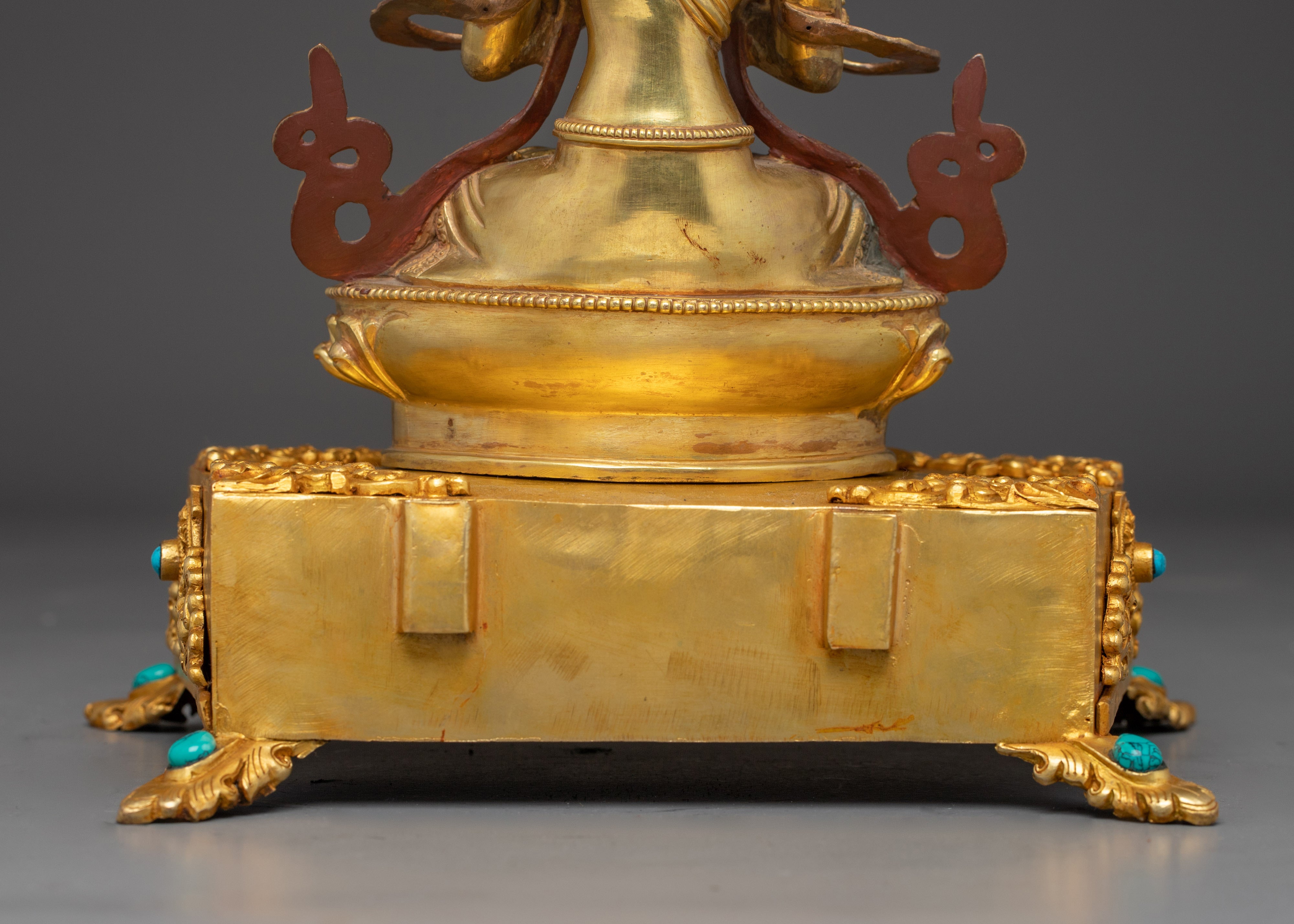 Sacred Vajradhara on Throne Statue | Himalayan Gold Gilded Art