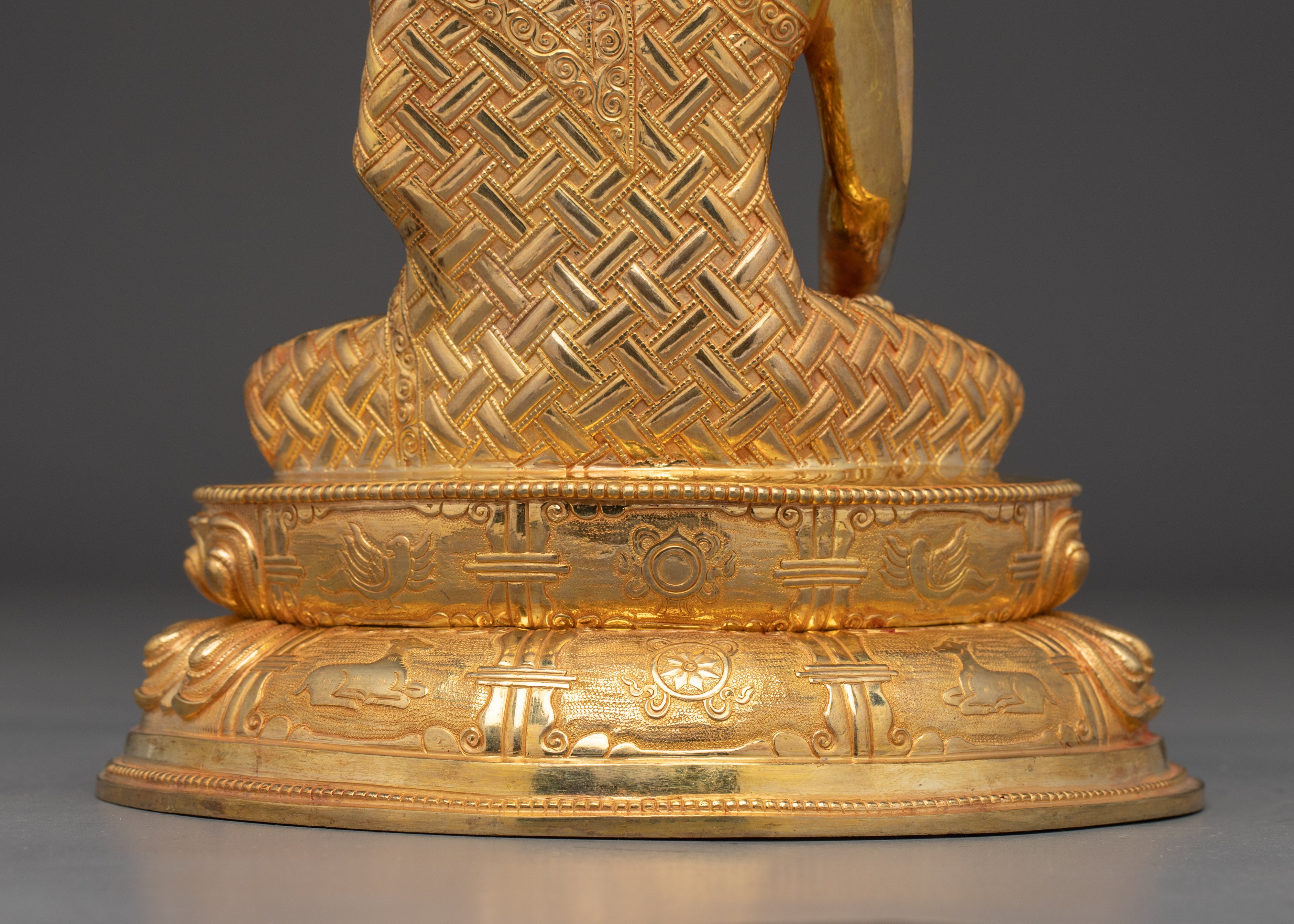 Golden Shakyamuni Buddha Art, Wisdom Guide | Himalayan Nepali Crafted Icon