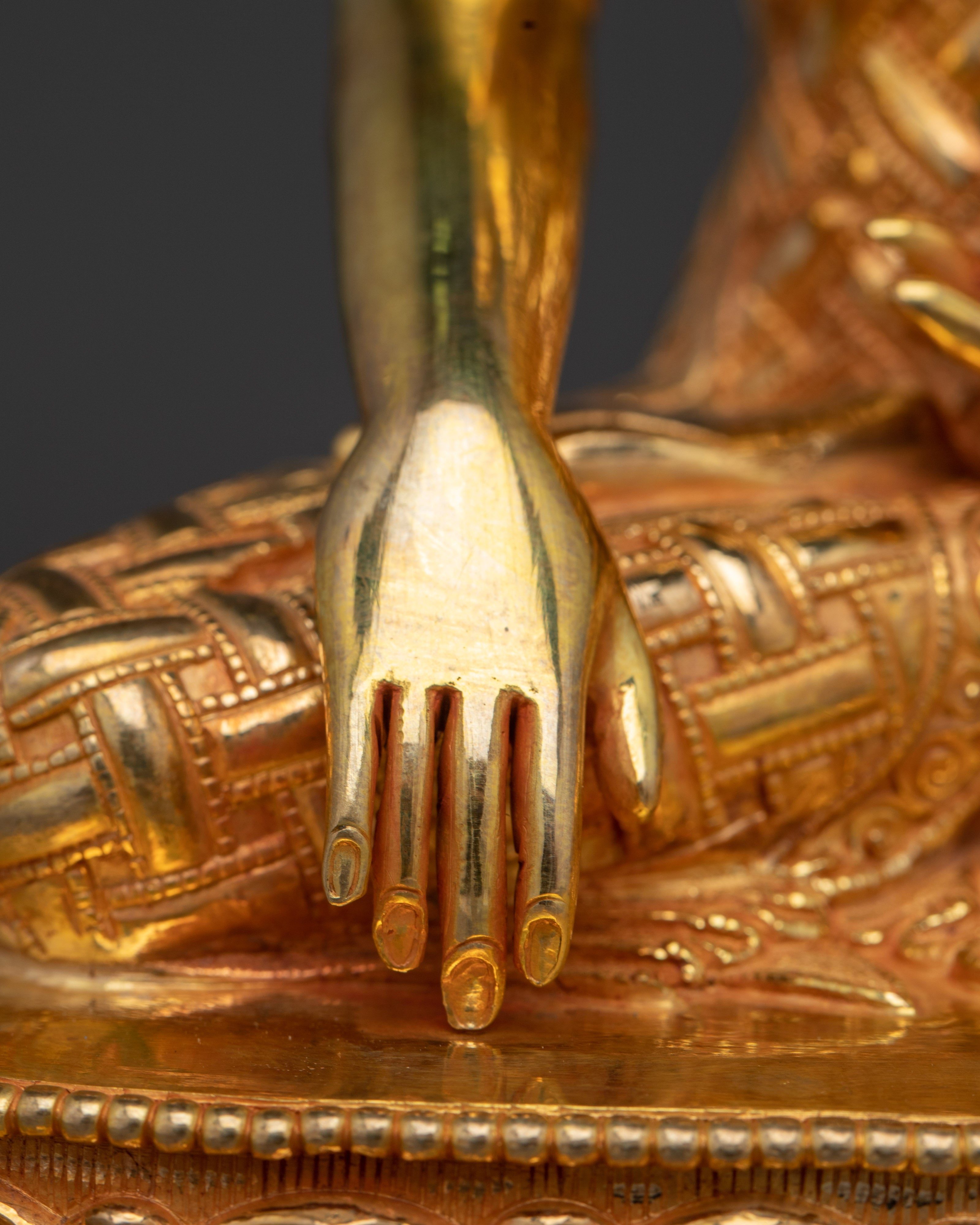 Golden Shakyamuni Buddha Art, Wisdom Guide | Himalayan Nepali Crafted Icon