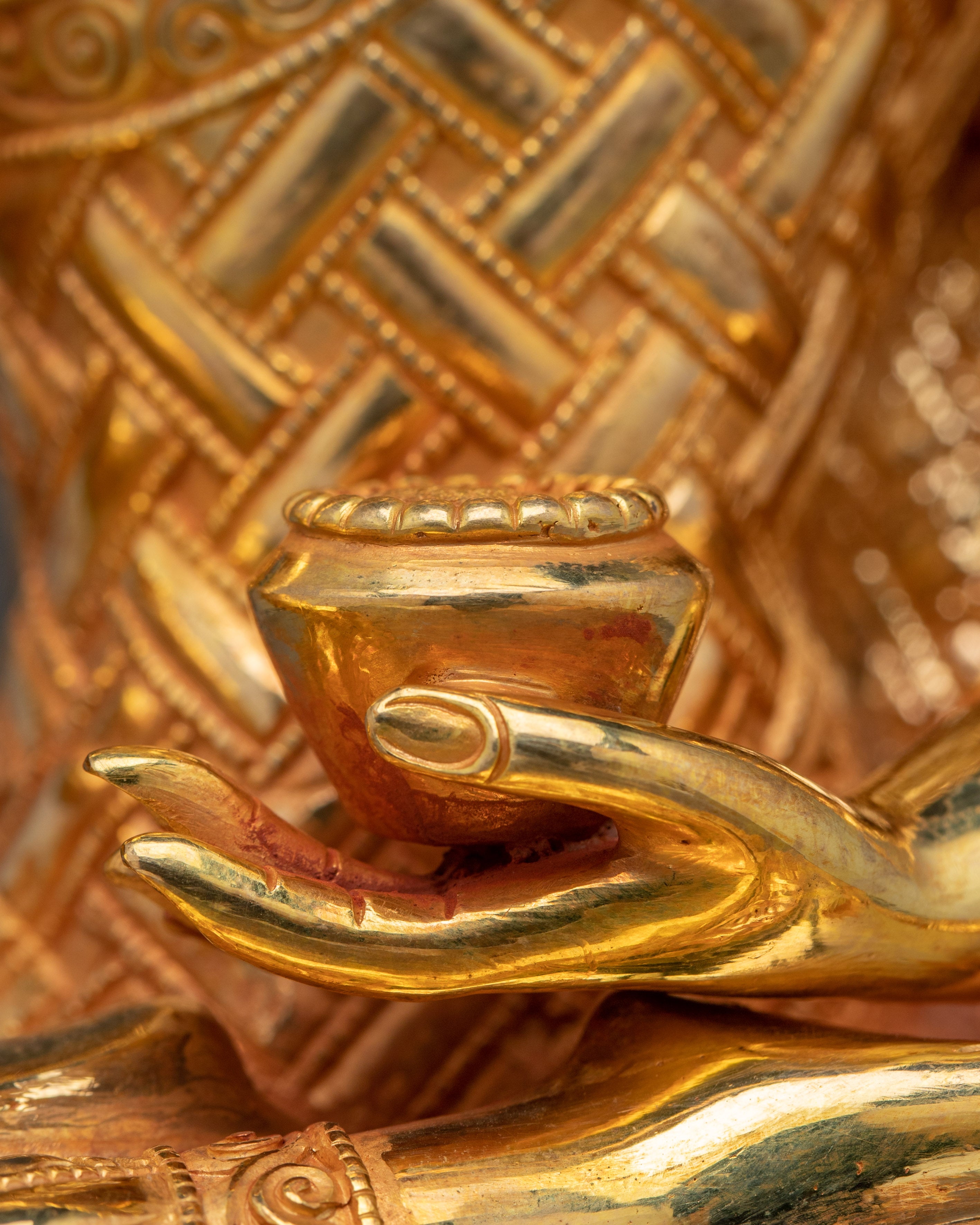 Golden Shakyamuni Buddha Art, Wisdom Guide | Himalayan Nepali Crafted Icon