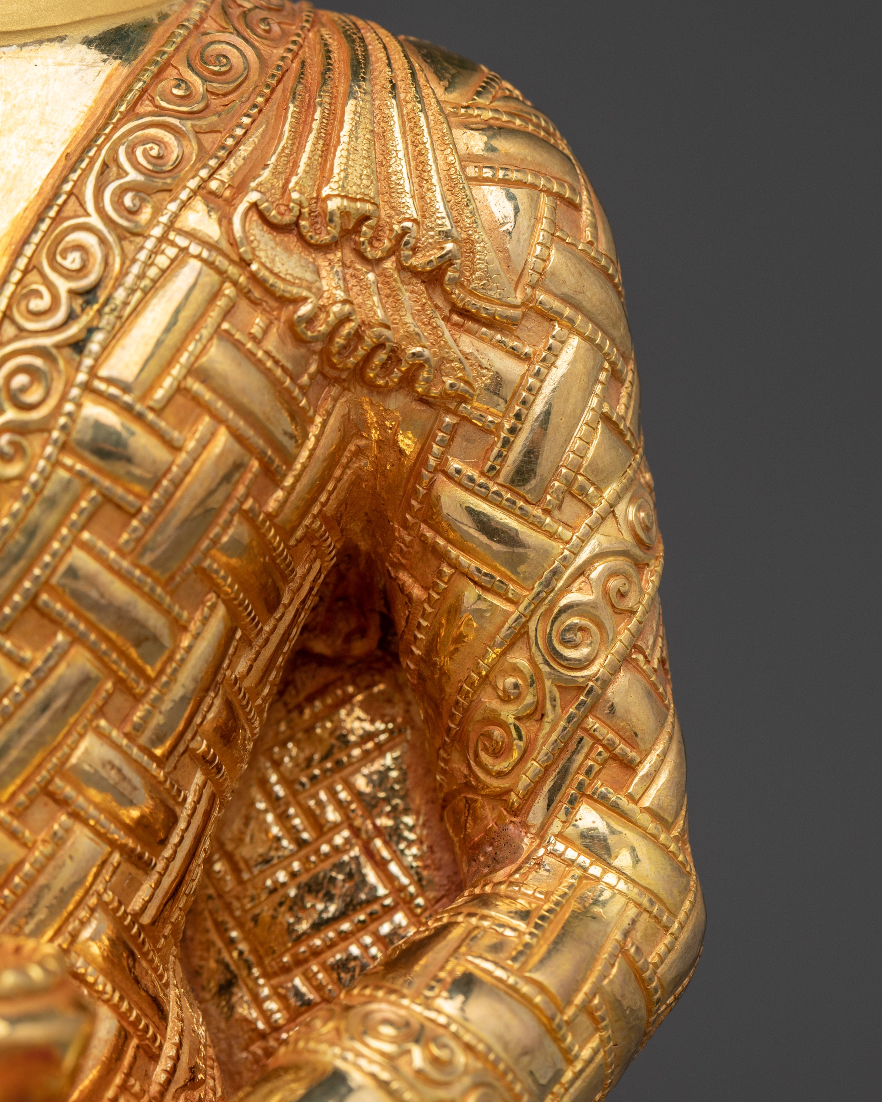 Golden Shakyamuni Buddha Art, Wisdom Guide | Himalayan Nepali Crafted Icon