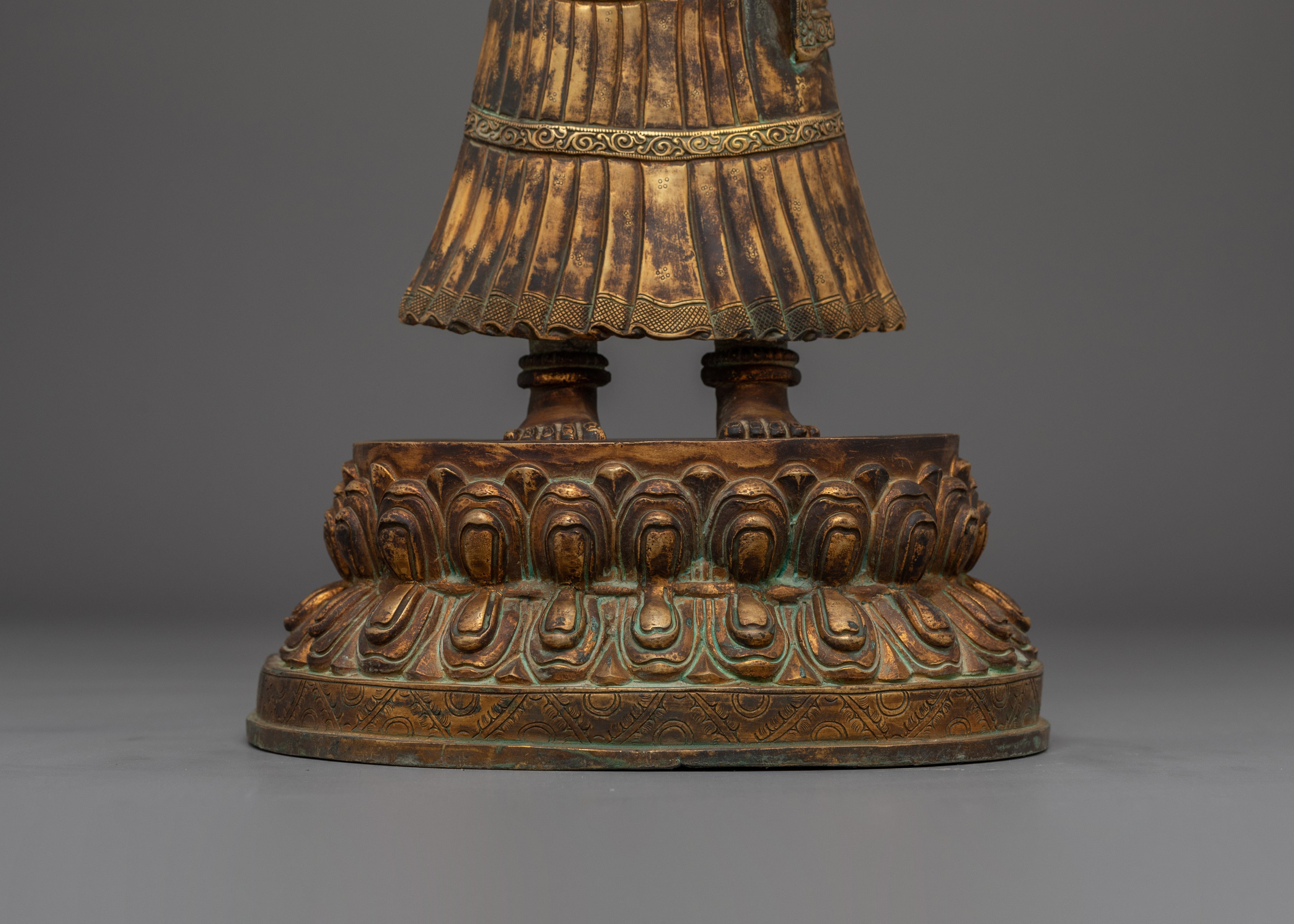 Copper Handmade Statue of Standing Buddha