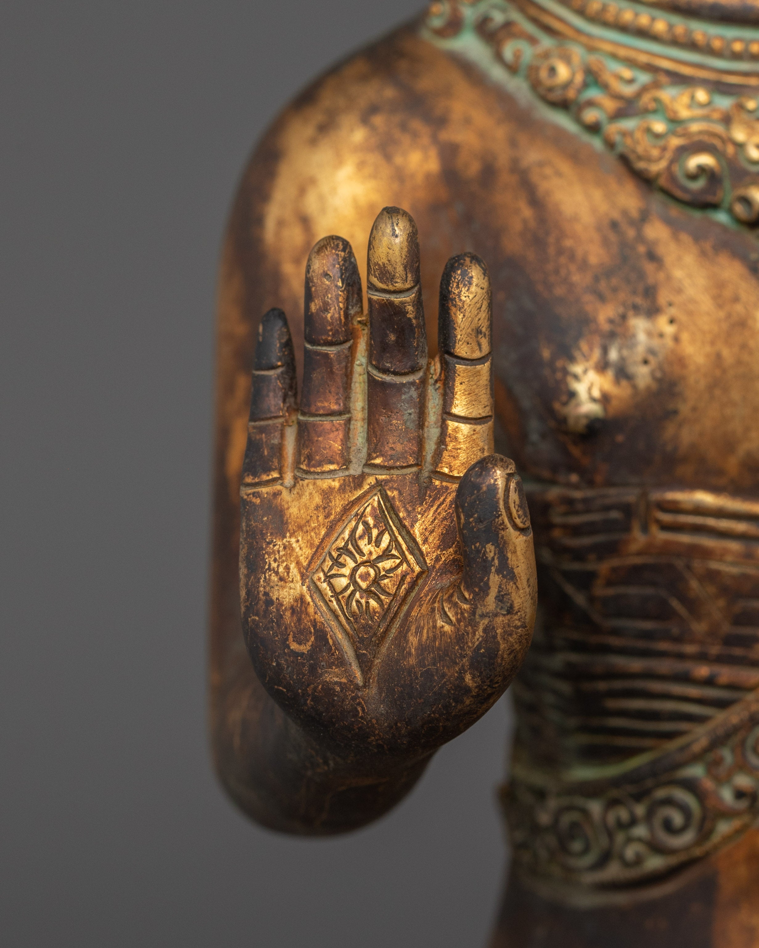 Copper Handmade Statue of Standing Buddha